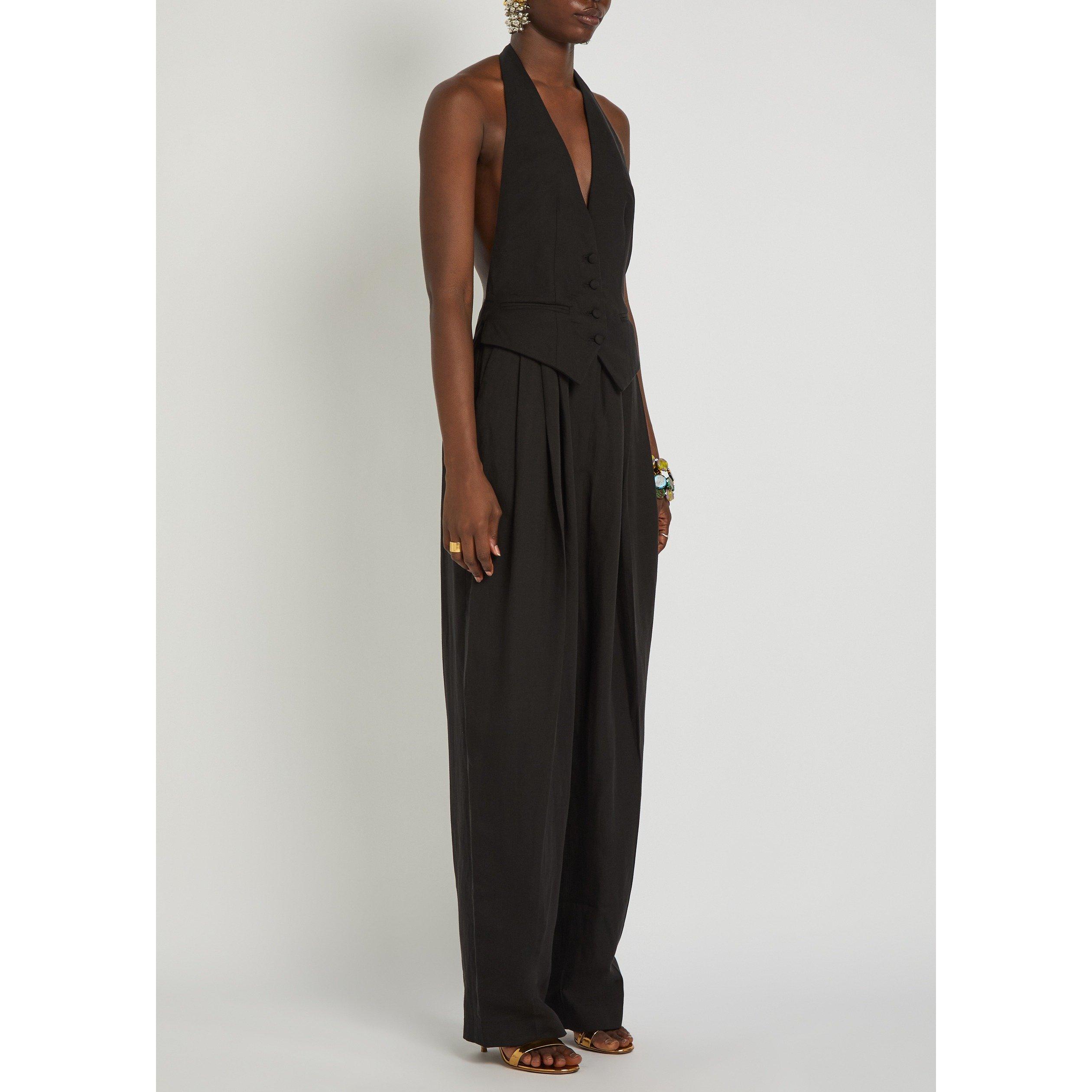 BLACK - Ronny Kobo - Women's Rex Linen Jumpsuit - 2