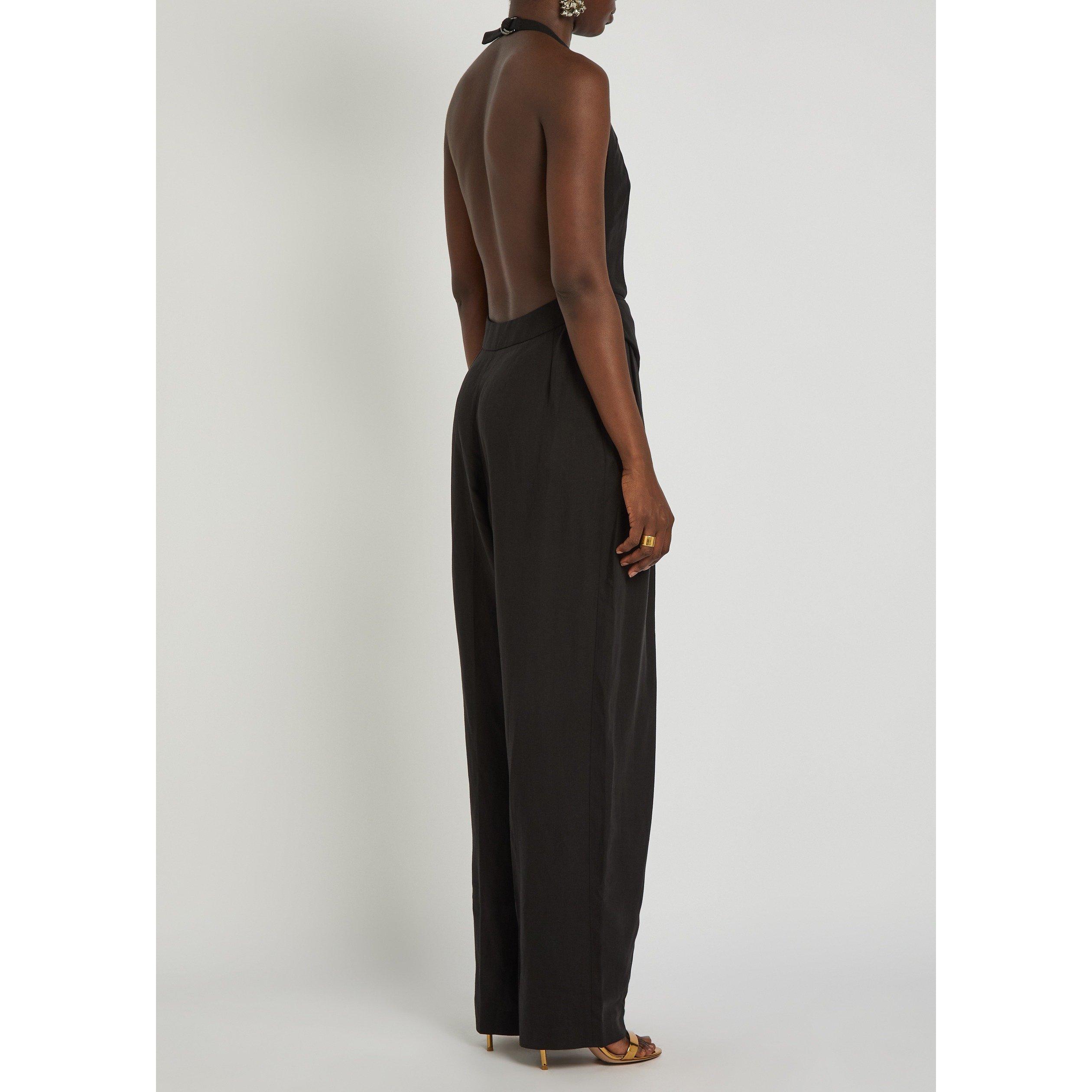 BLACK - Ronny Kobo - Women's Rex Linen Jumpsuit - 3