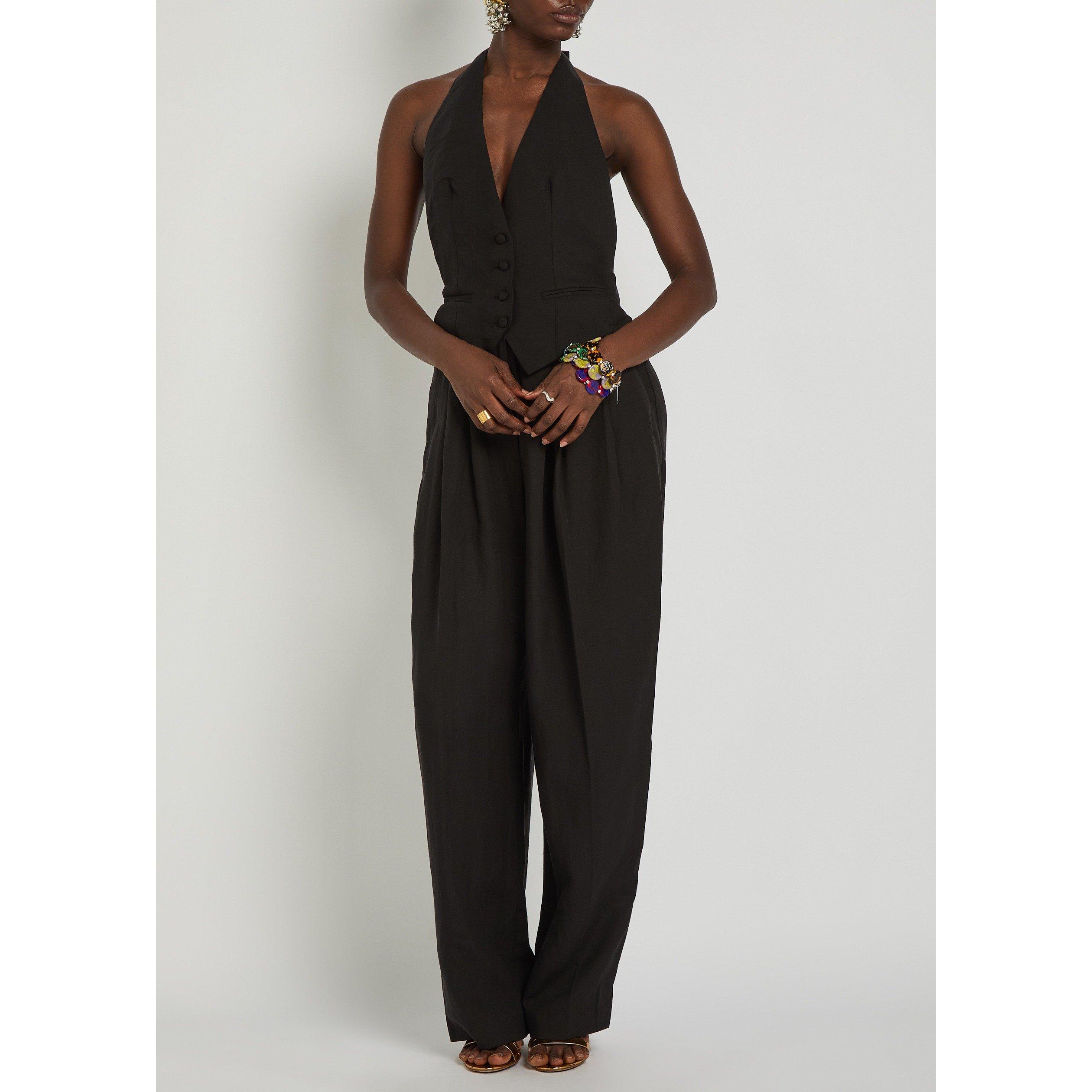 BLACK - Ronny Kobo - Women's Rex Linen Jumpsuit - 5