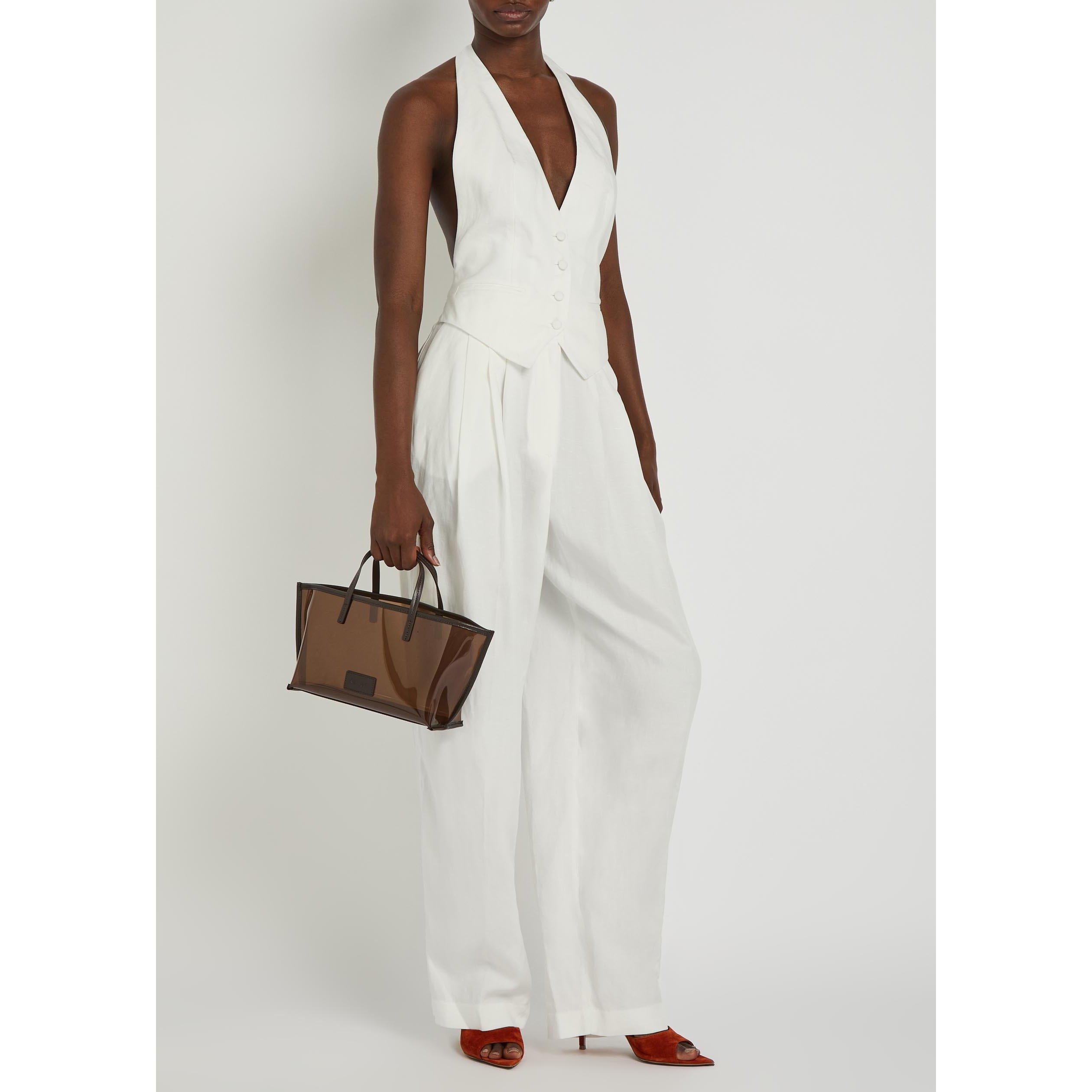 WHITE - Kobo - Women's Rex Linen Halterneck Jumpsuit - 5