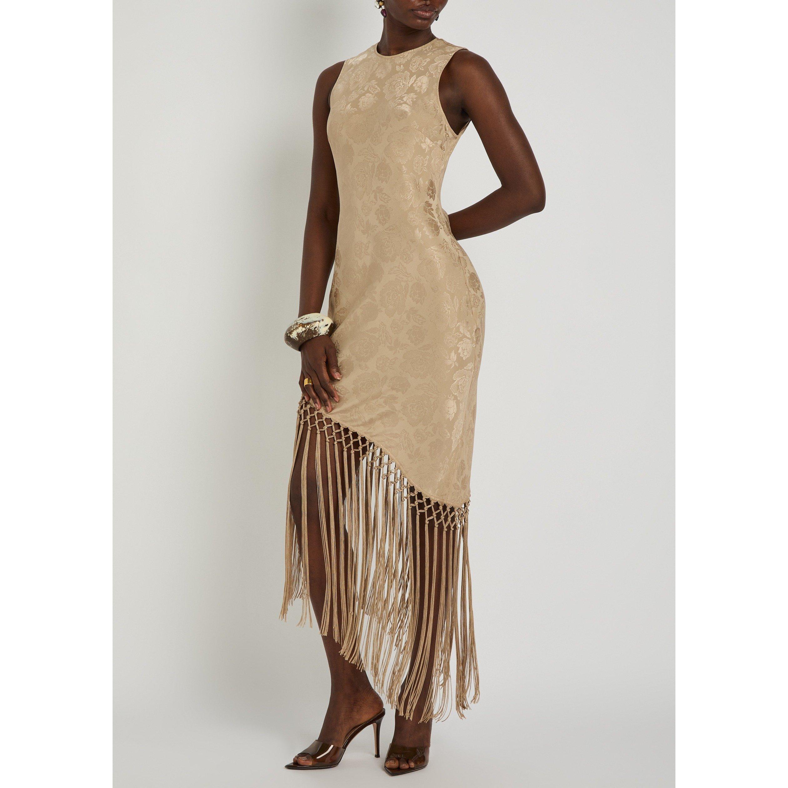 BEIGE - Ronny Kobo - Women's Alexina Silk Maxi Dress - 5