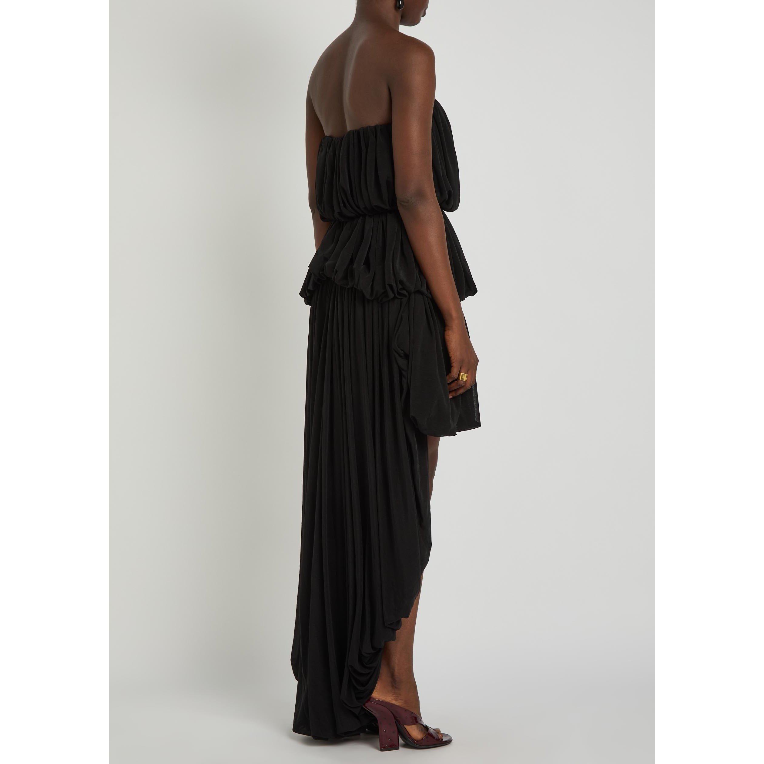 BLACK - Kobo - Women's Aly Strapless High Low Jersey Maxi Dress - 3