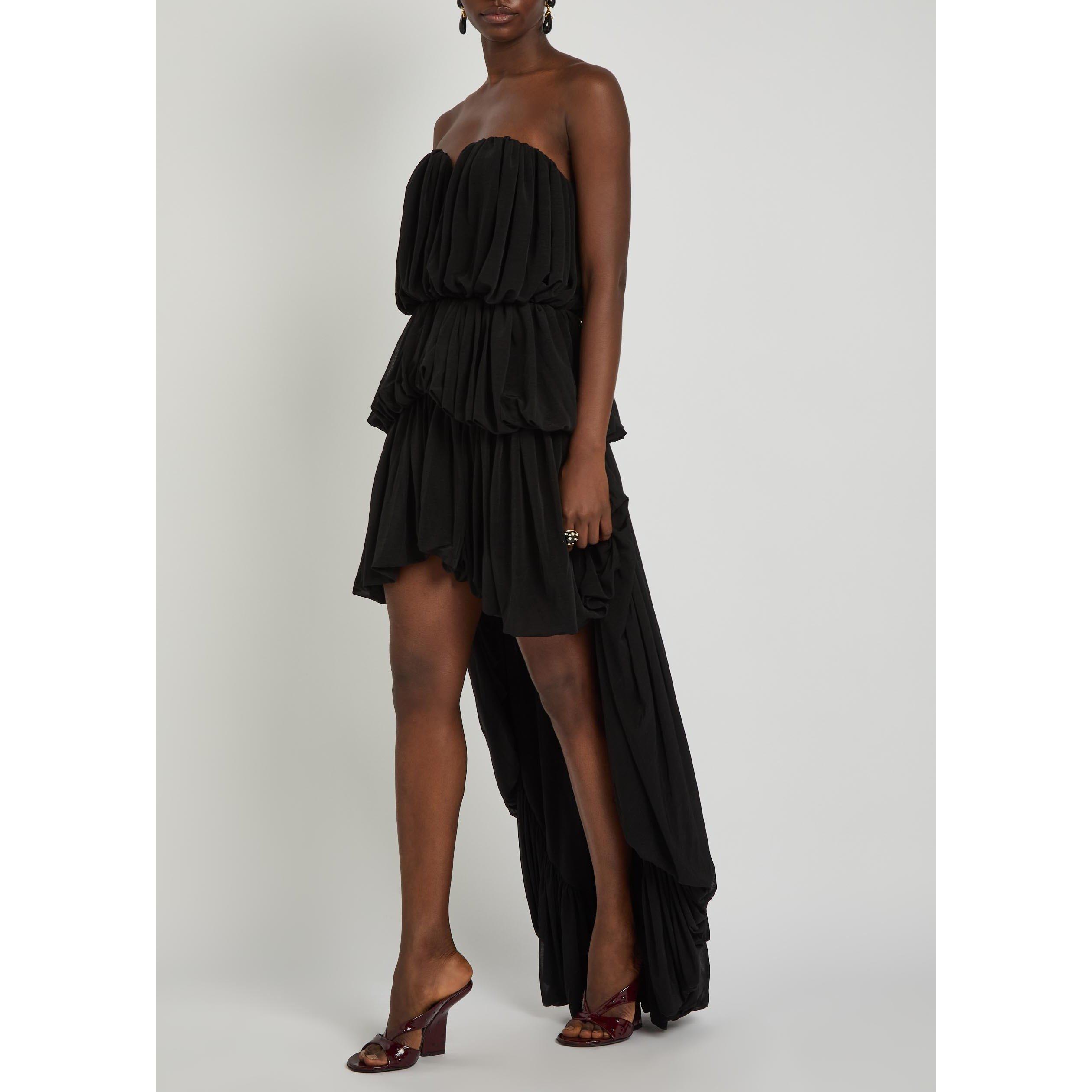 BLACK - Kobo - Women's Aly Strapless High Low Jersey Maxi Dress - 5