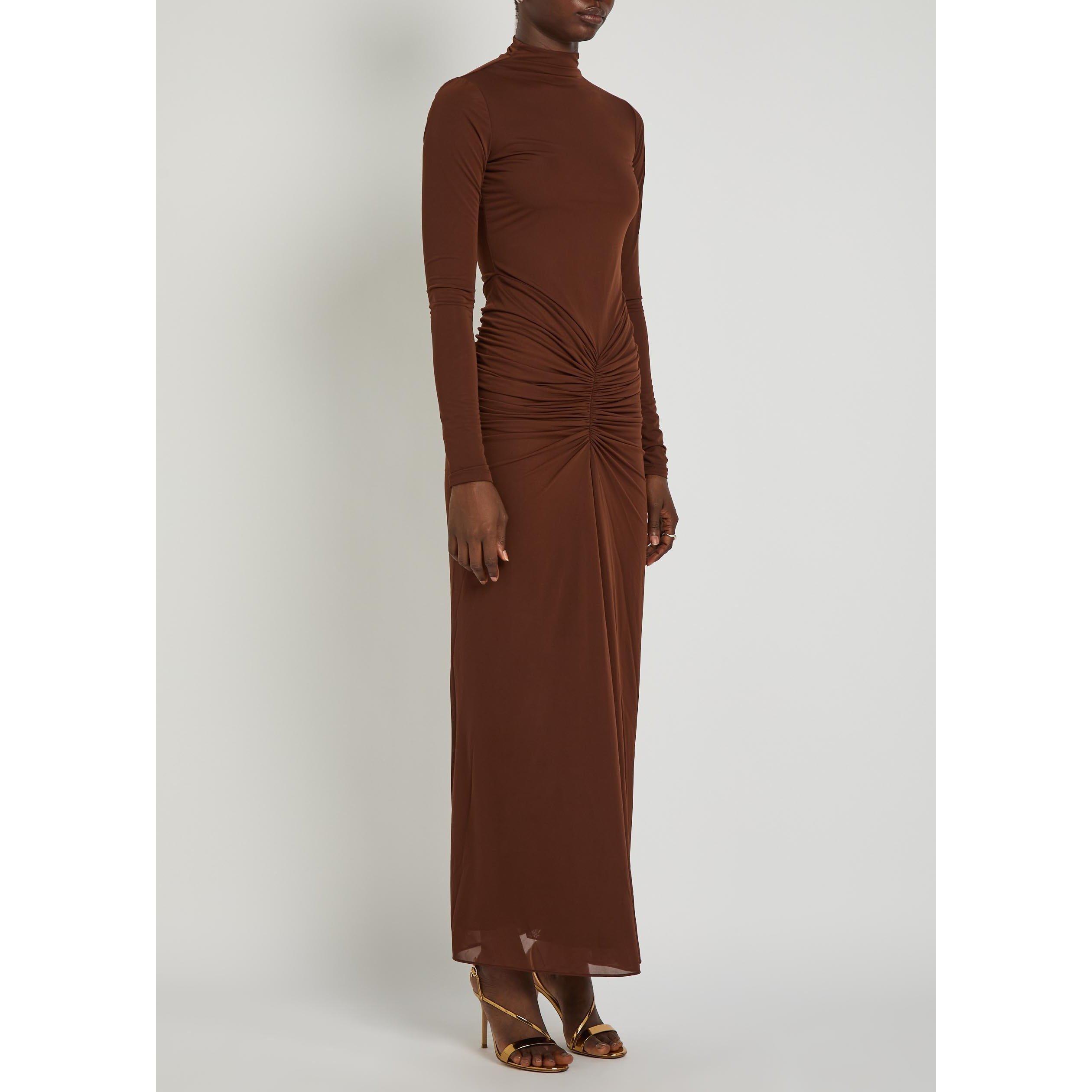 BROWN - Ronny Kobo - Women's Scorpio Long-Sleeve Jersey Maxi Dress - 2