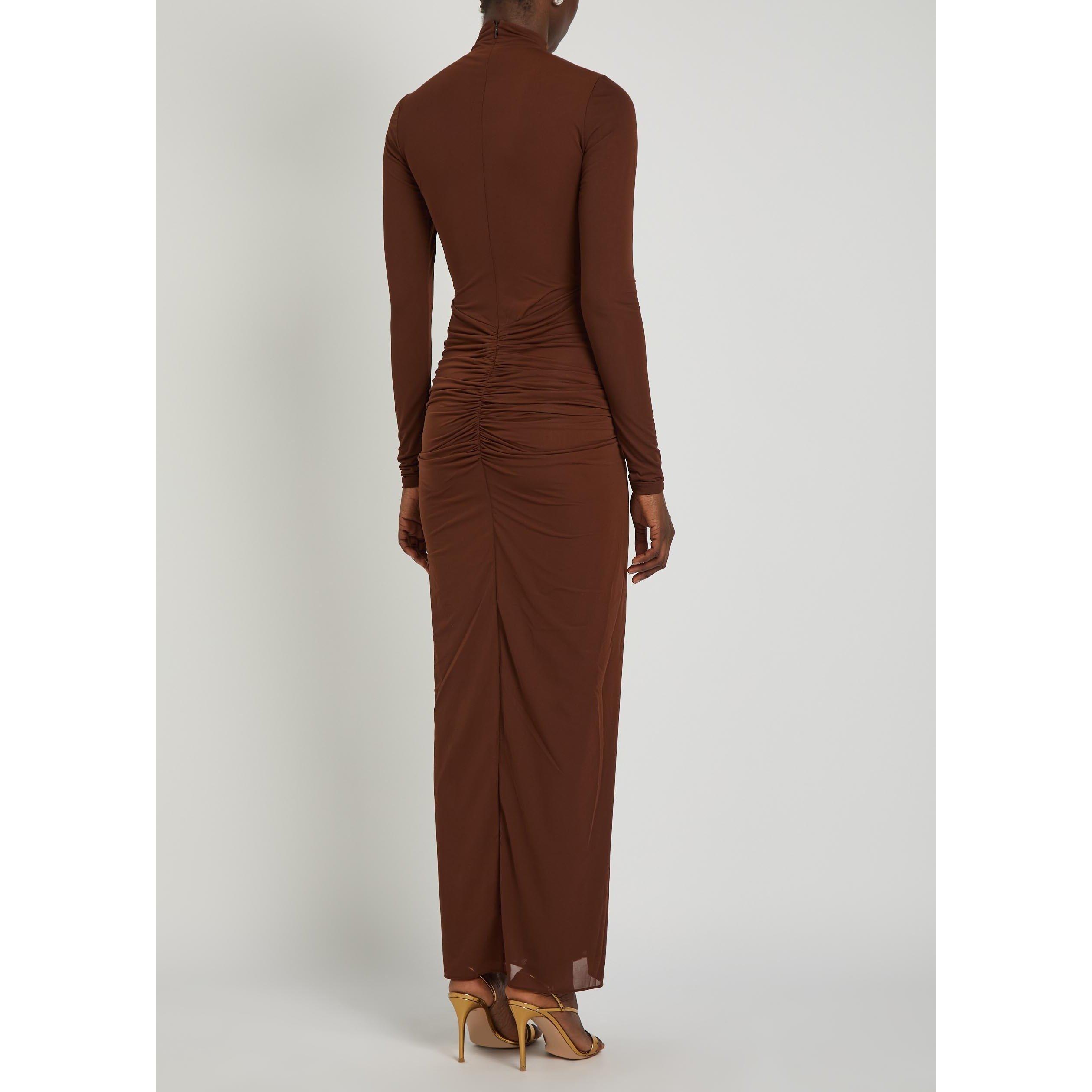BROWN - Ronny Kobo - Women's Scorpio Long-Sleeve Jersey Maxi Dress - 3