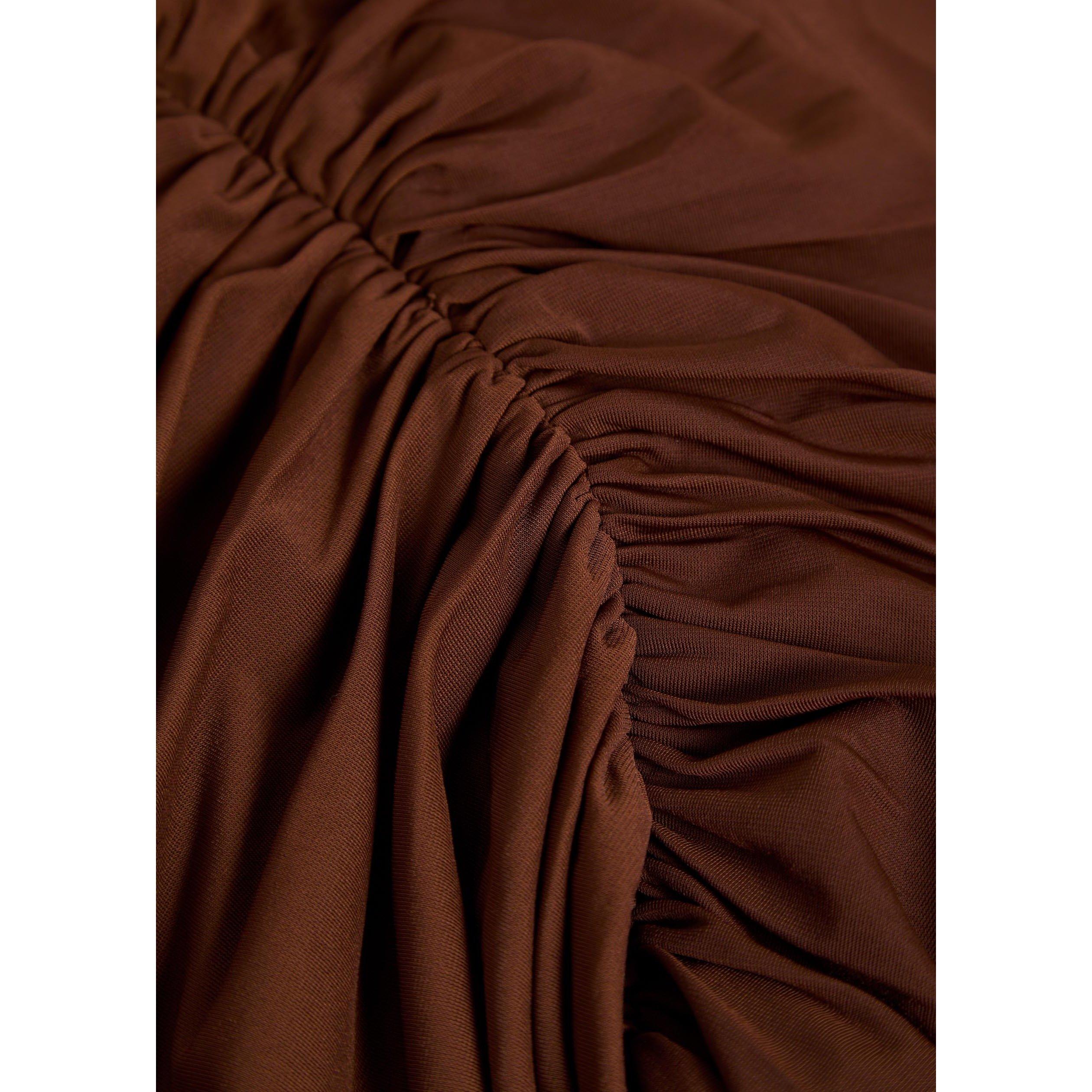 BROWN - Ronny Kobo - Women's Scorpio Long-Sleeve Jersey Maxi Dress - 4