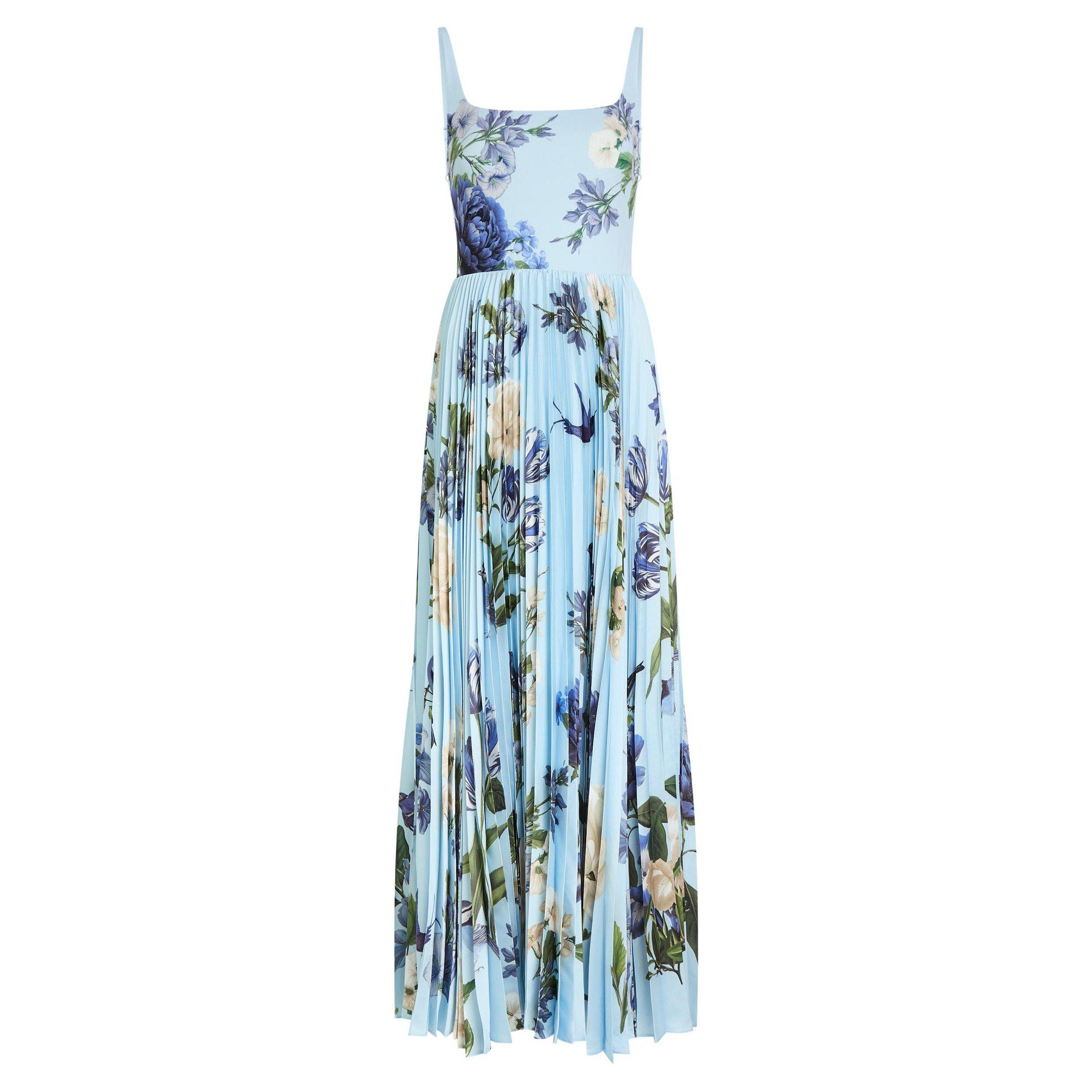 BLUE AND OTHER - Alice And Olivia - LD Carolyn Pleated Maxi Dress - 1