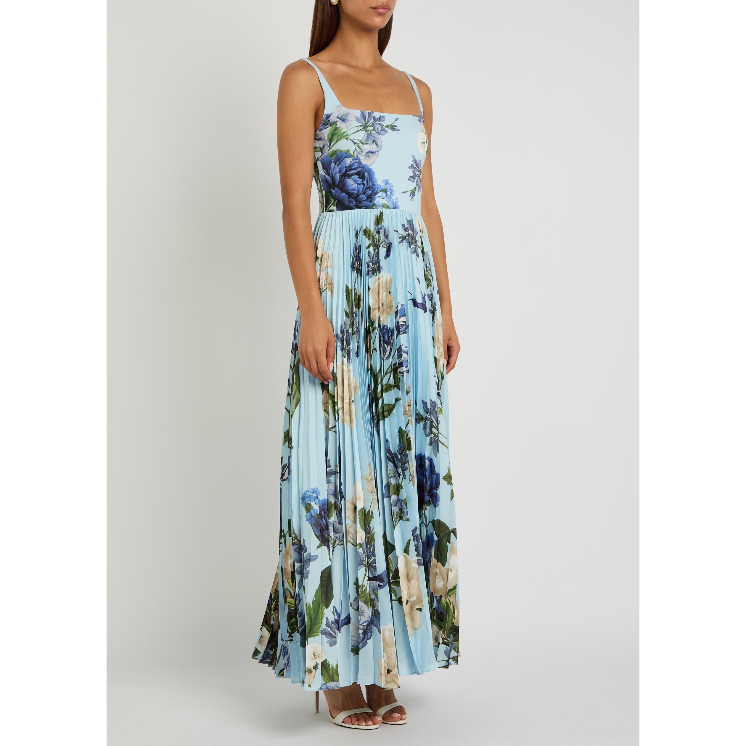 BLUE AND OTHER - Alice And Olivia - LD Carolyn Pleated Maxi Dress - 2
