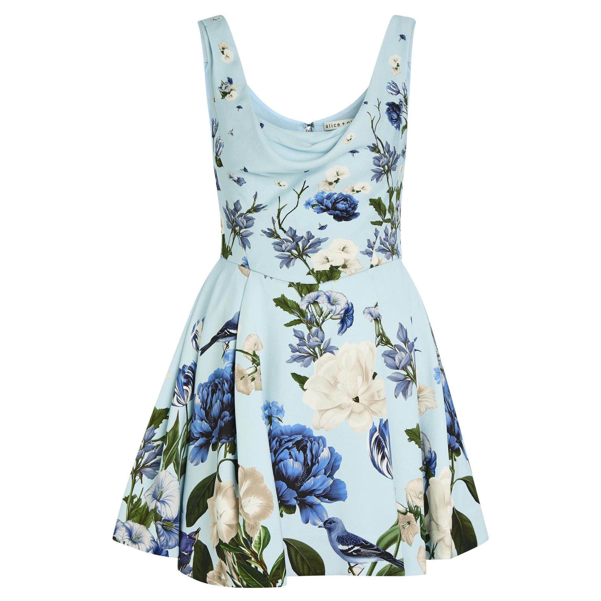 BLUE AND OTHER - Alice And Olivia - SD Estrella Flare Mini Dress - 1