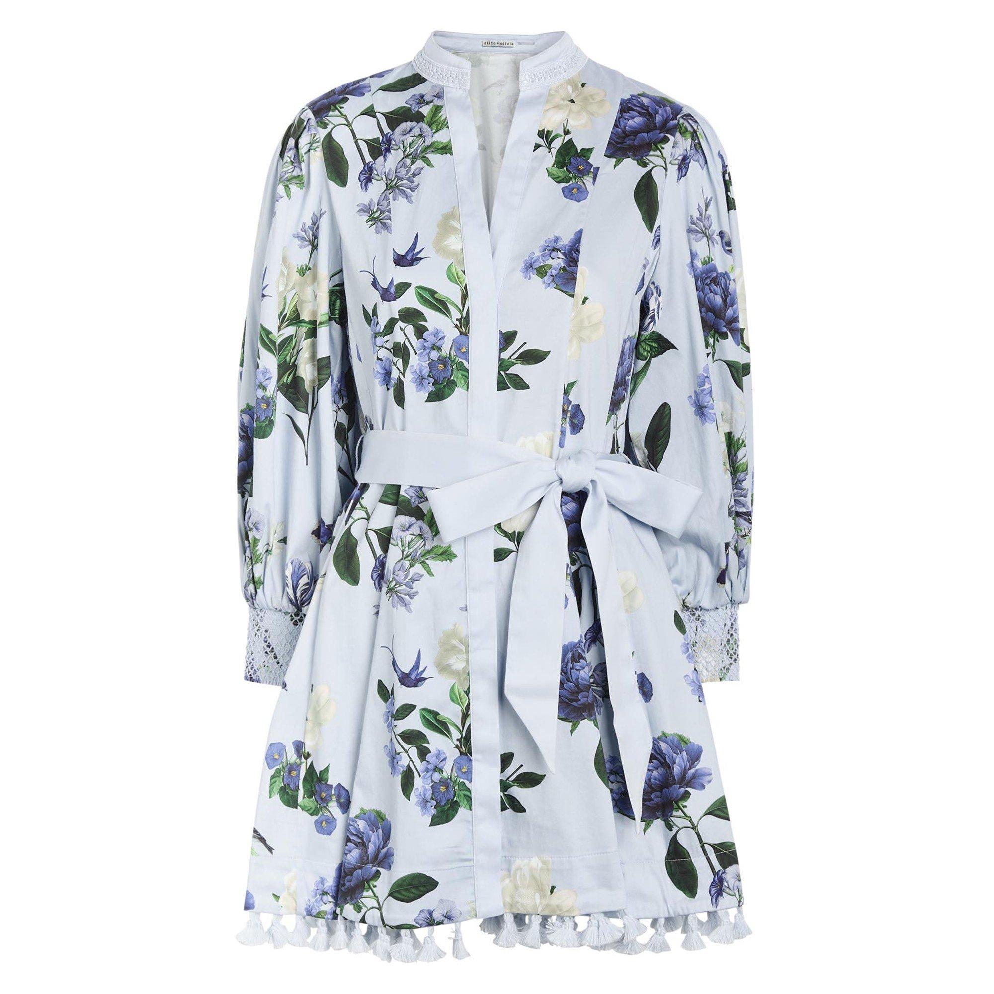 BLUE AND OTHER - Alice And Olivia - SB Lucy Mini Shirt Dress