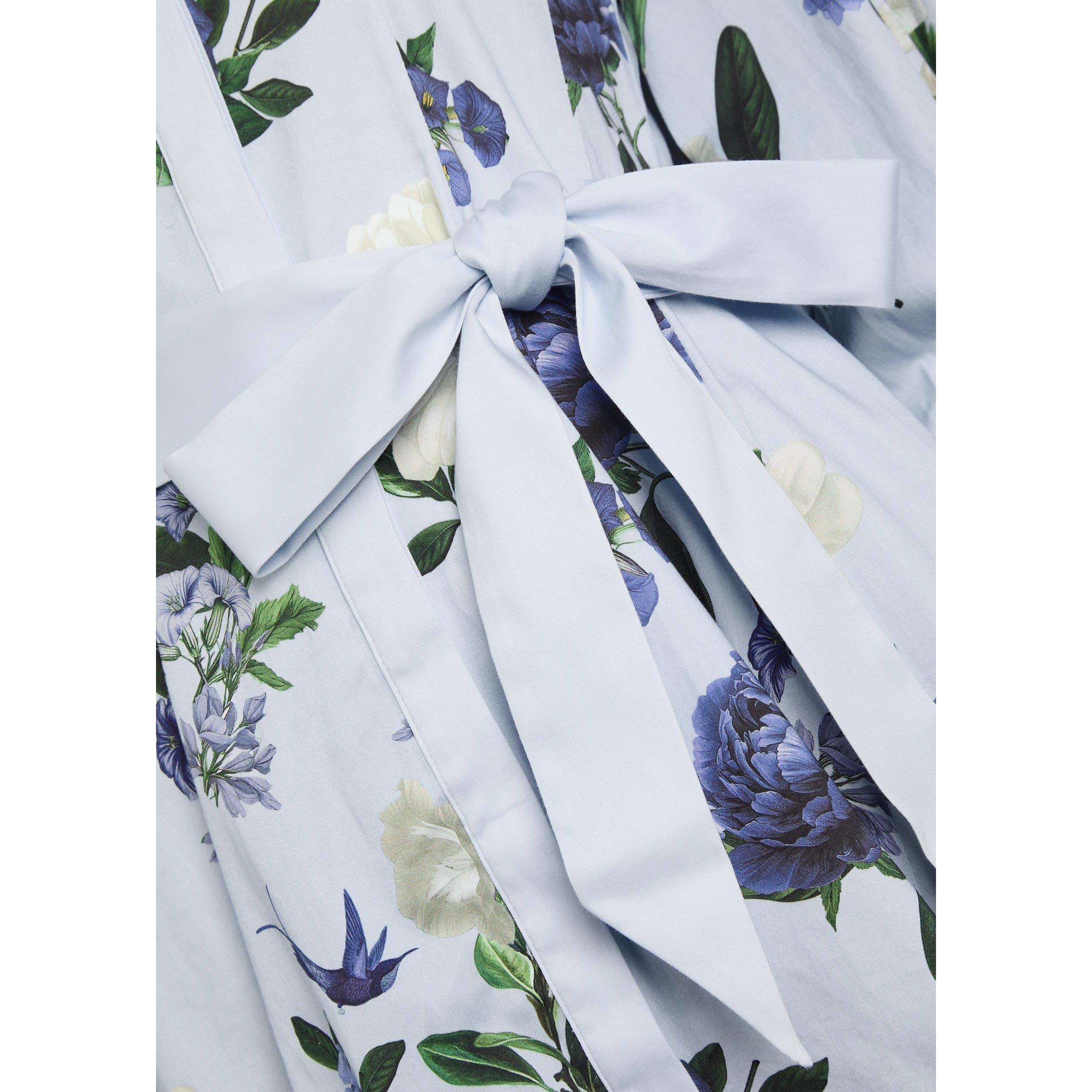 BLUE AND OTHER - Alice And Olivia - Women's Lucy Mini Cotton Shirt-Dress - 4