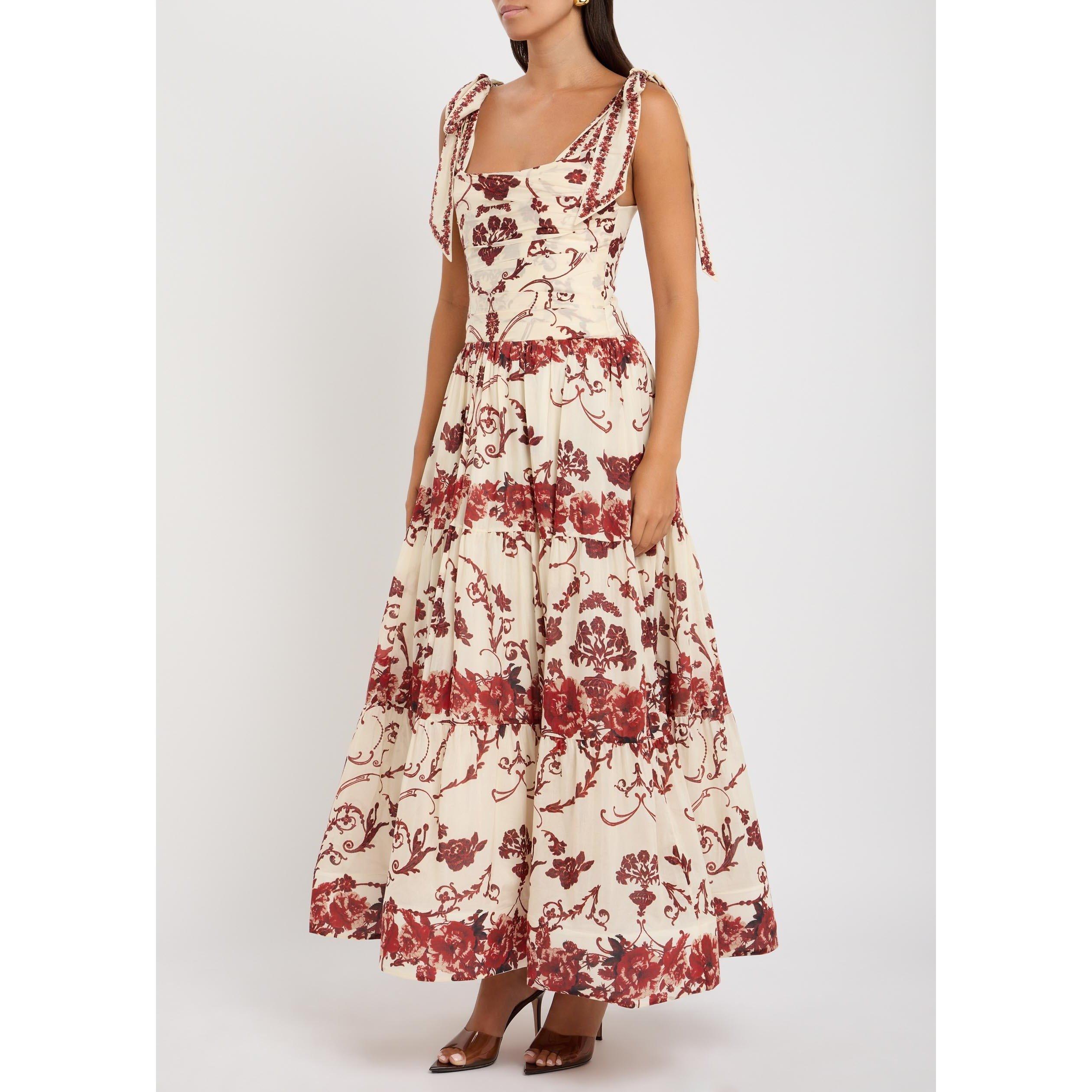 RED AND OTHER - Alice And Olivia - LD Haven Tie Shldr Midi Dress - 2