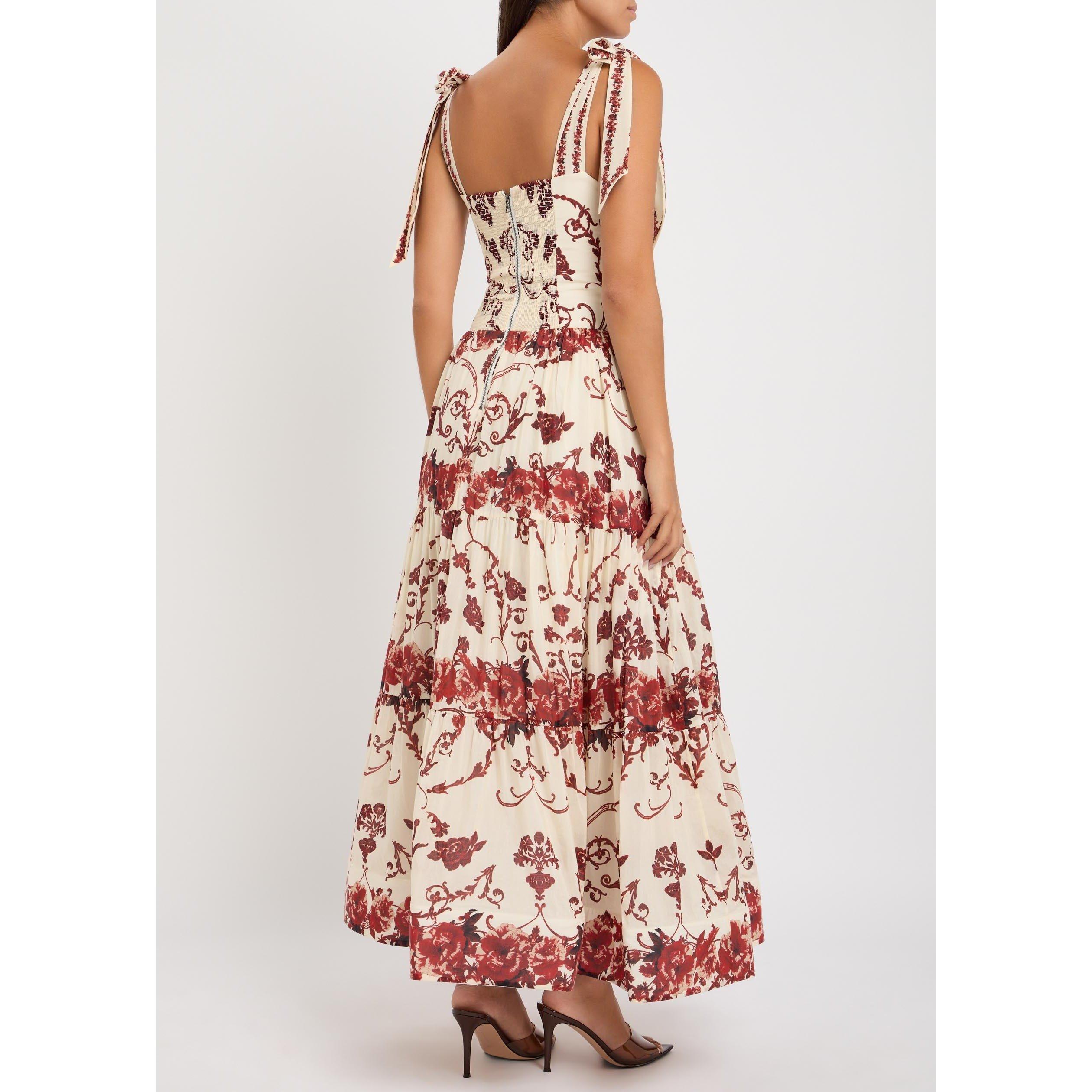 RED AND OTHER - Alice And Olivia - LD Haven Tie Shldr Midi Dress - 3
