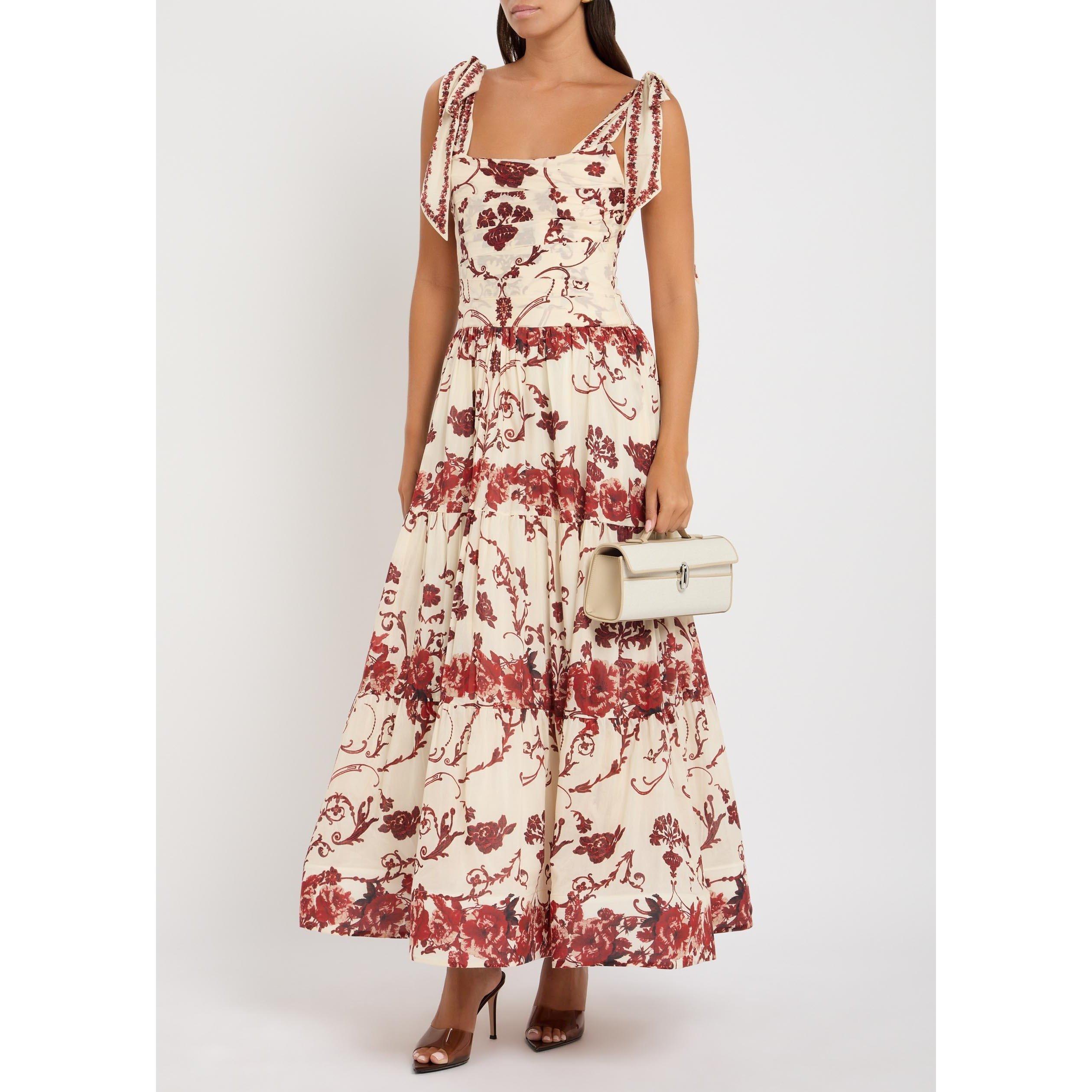 RED AND OTHER - Alice And Olivia - LD Haven Tie Shldr Midi Dress - 5