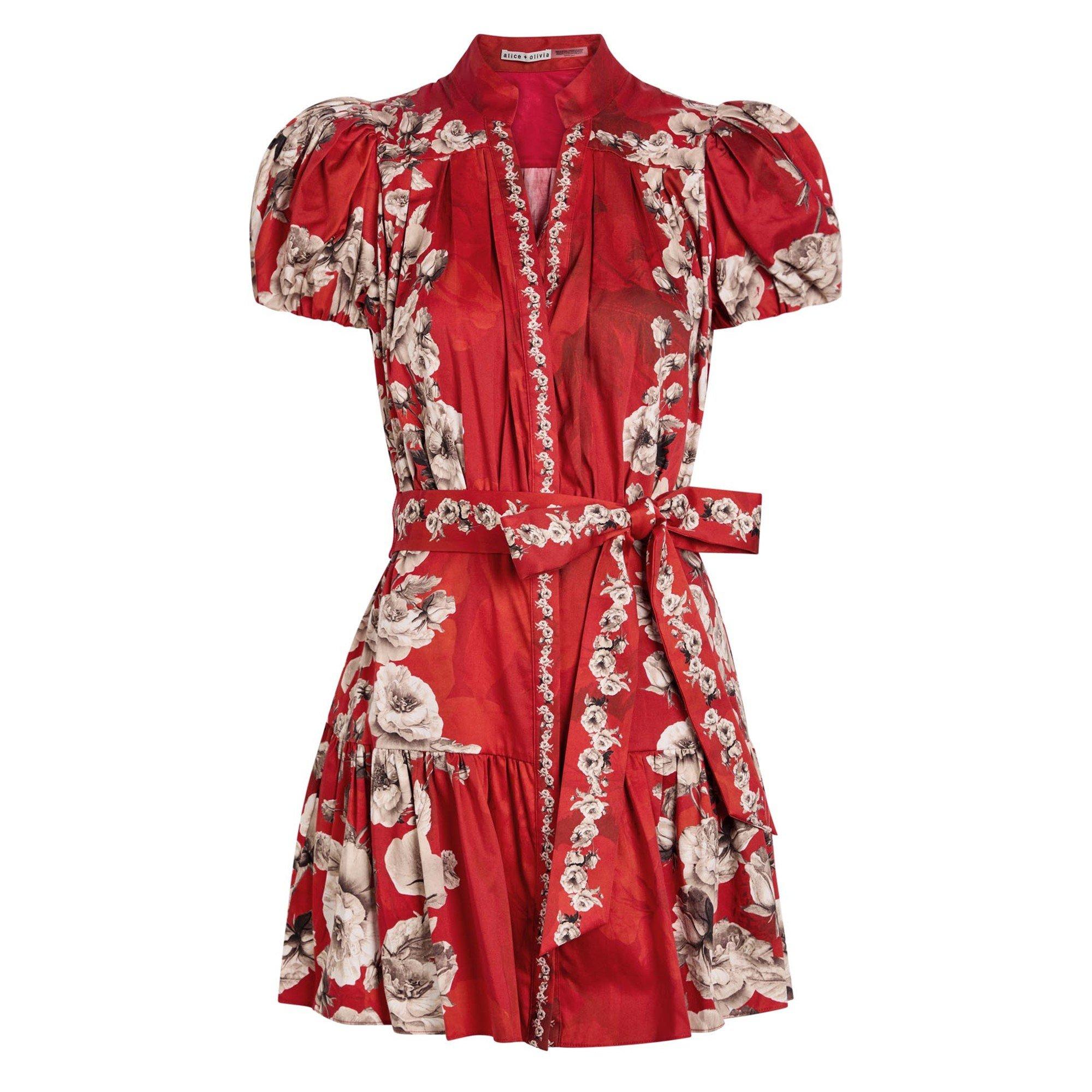 RED AND OTHER - Alice And Olivia - SD Cora Tiered Shirt Dress - 1