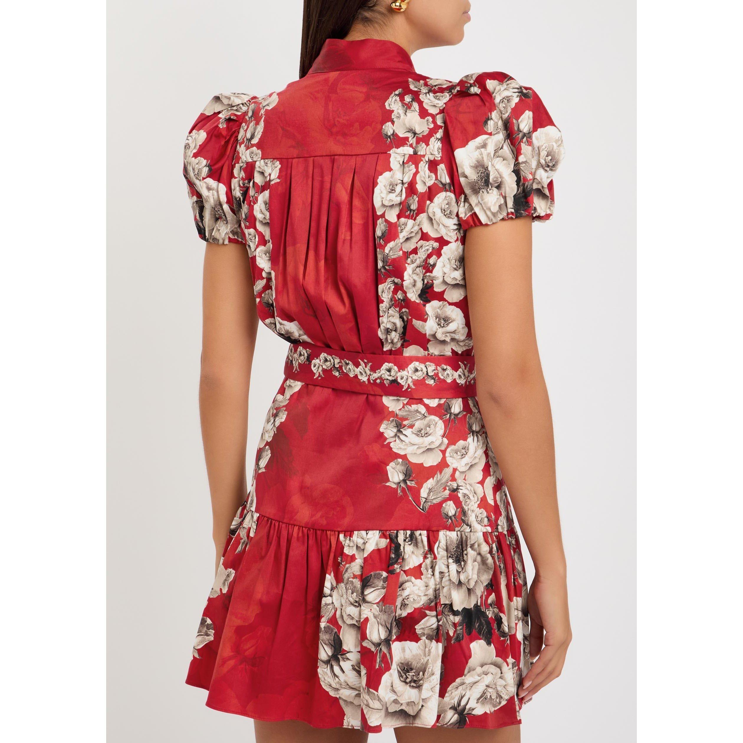 RED AND OTHER - Alice And Olivia - SD Cora Tiered Shirt Dress - 3