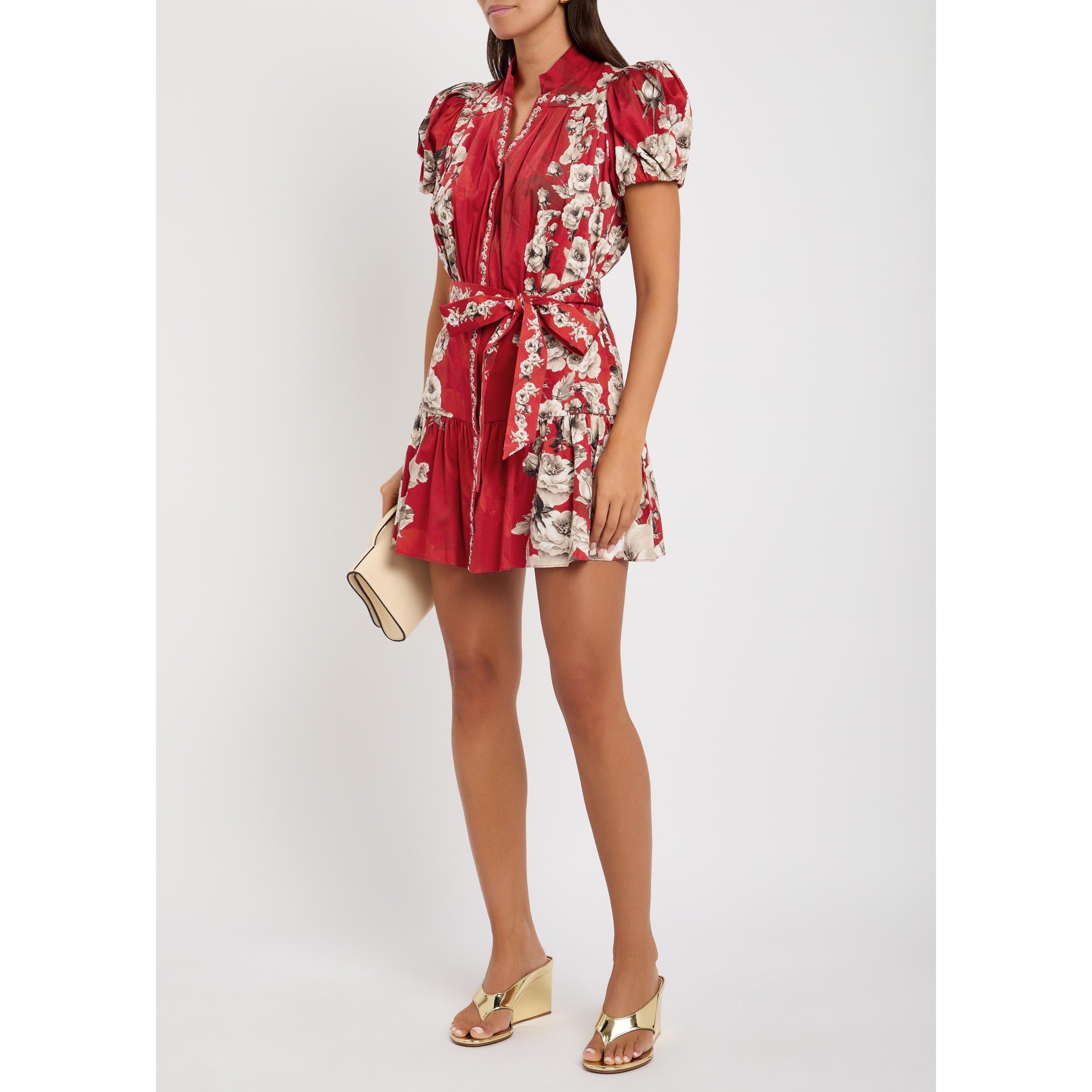 RED AND OTHER - Alice And Olivia - SD Cora Tiered Shirt Dress - 5