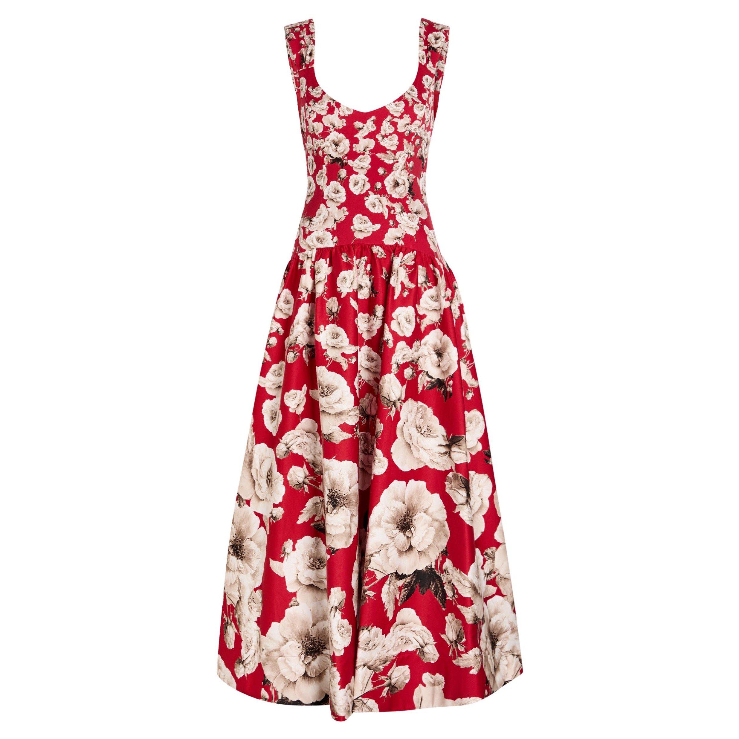 RED AND OTHER - Alice And Olivia - LD Oriana Drp Waist Midi Dress - 1