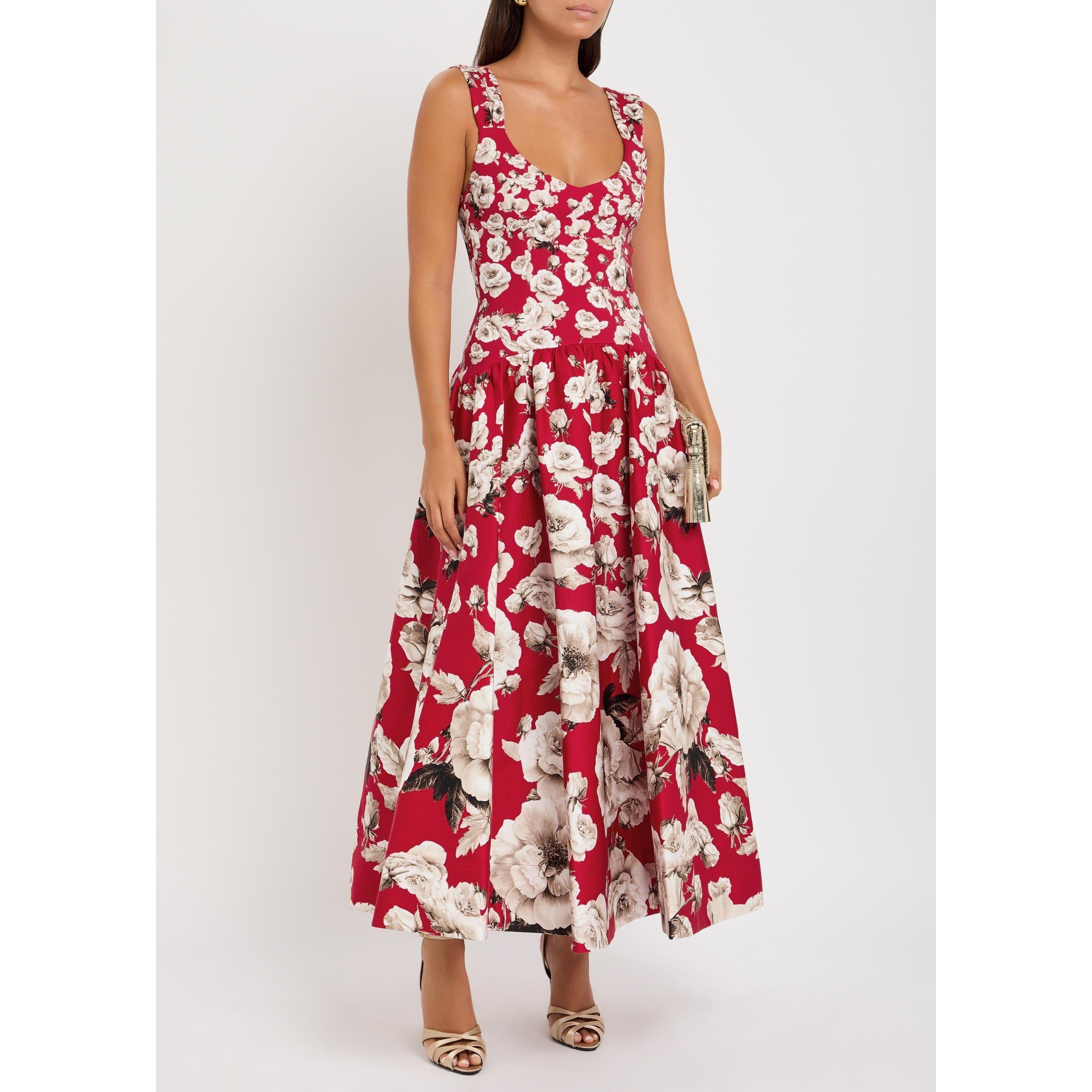 RED AND OTHER - Alice And Olivia - LD Oriana Drp Waist Midi Dress - 5