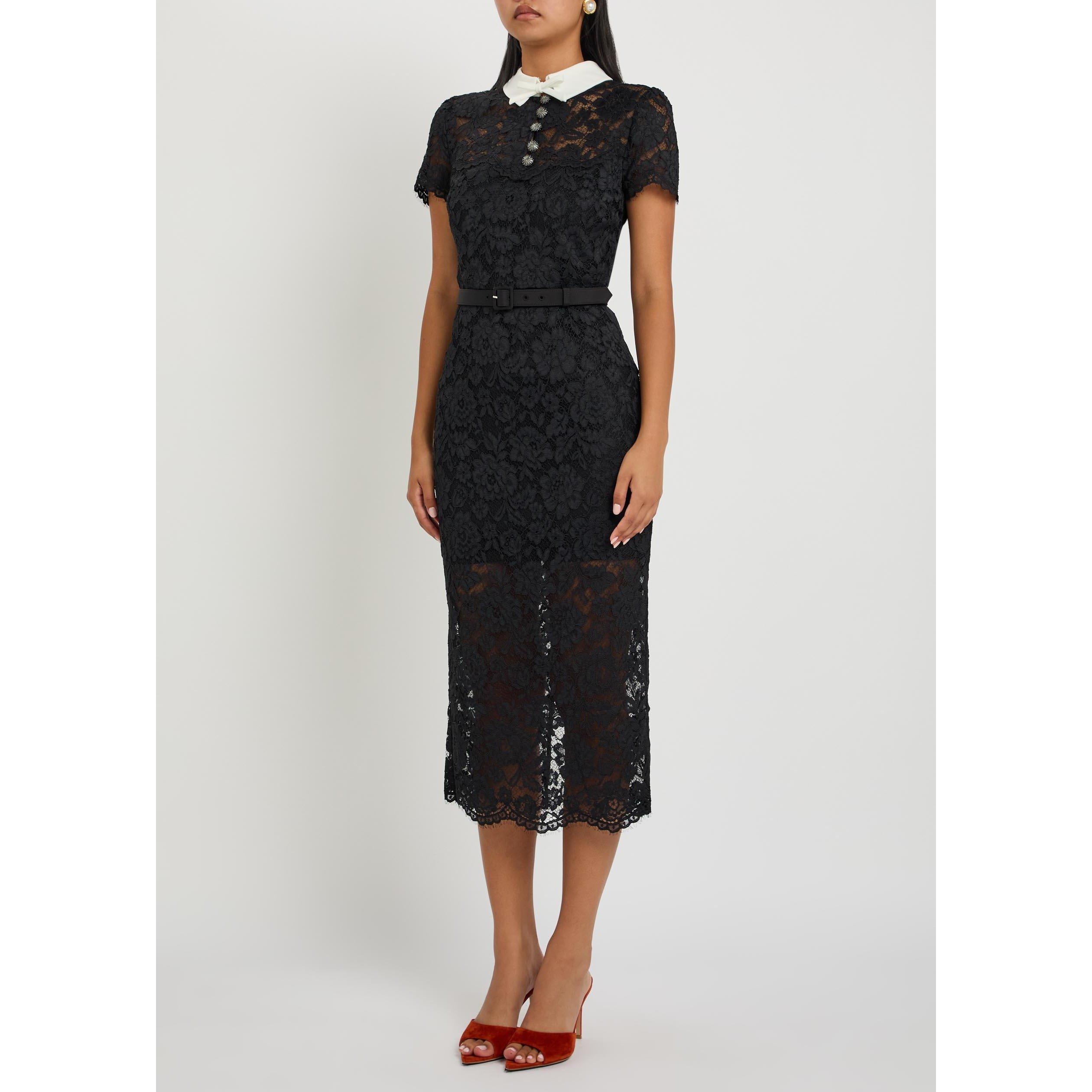 BLACK - Self Portrait - LD BLACK LACE CONTRAST DRESS - 2