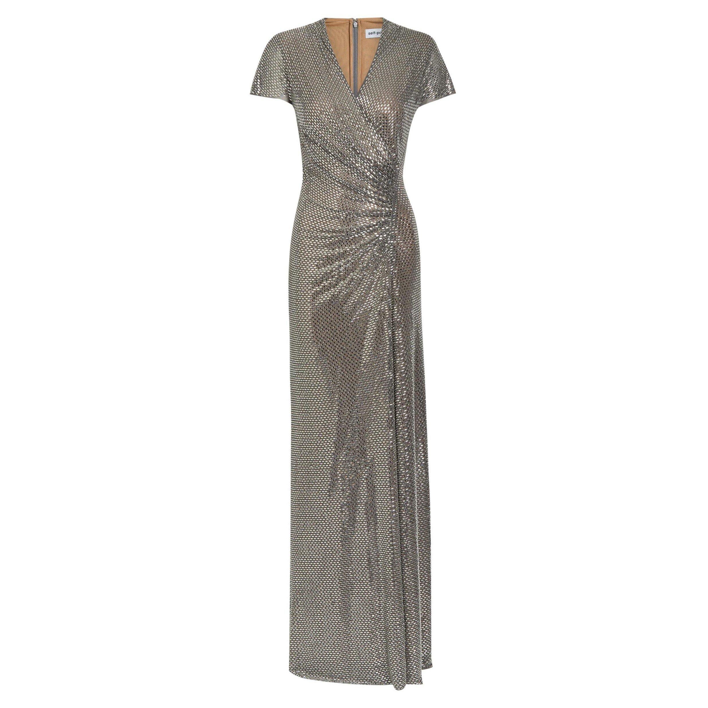 GREY - Self Portrait - LD RHINESTONE MESH MAXI DRESS - 1