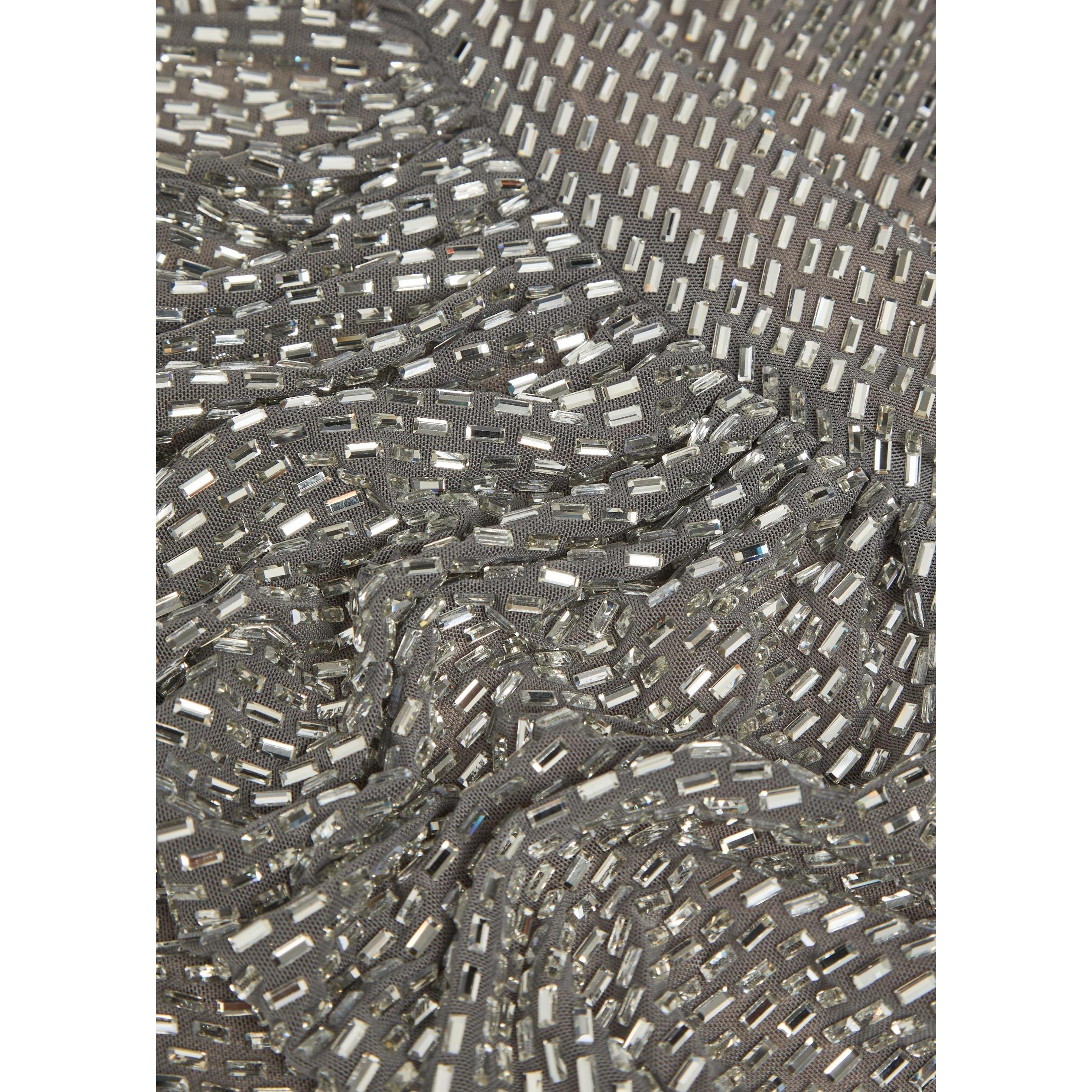 GREY - Self Portrait - LD RHINESTONE MESH MAXI DRESS - 4