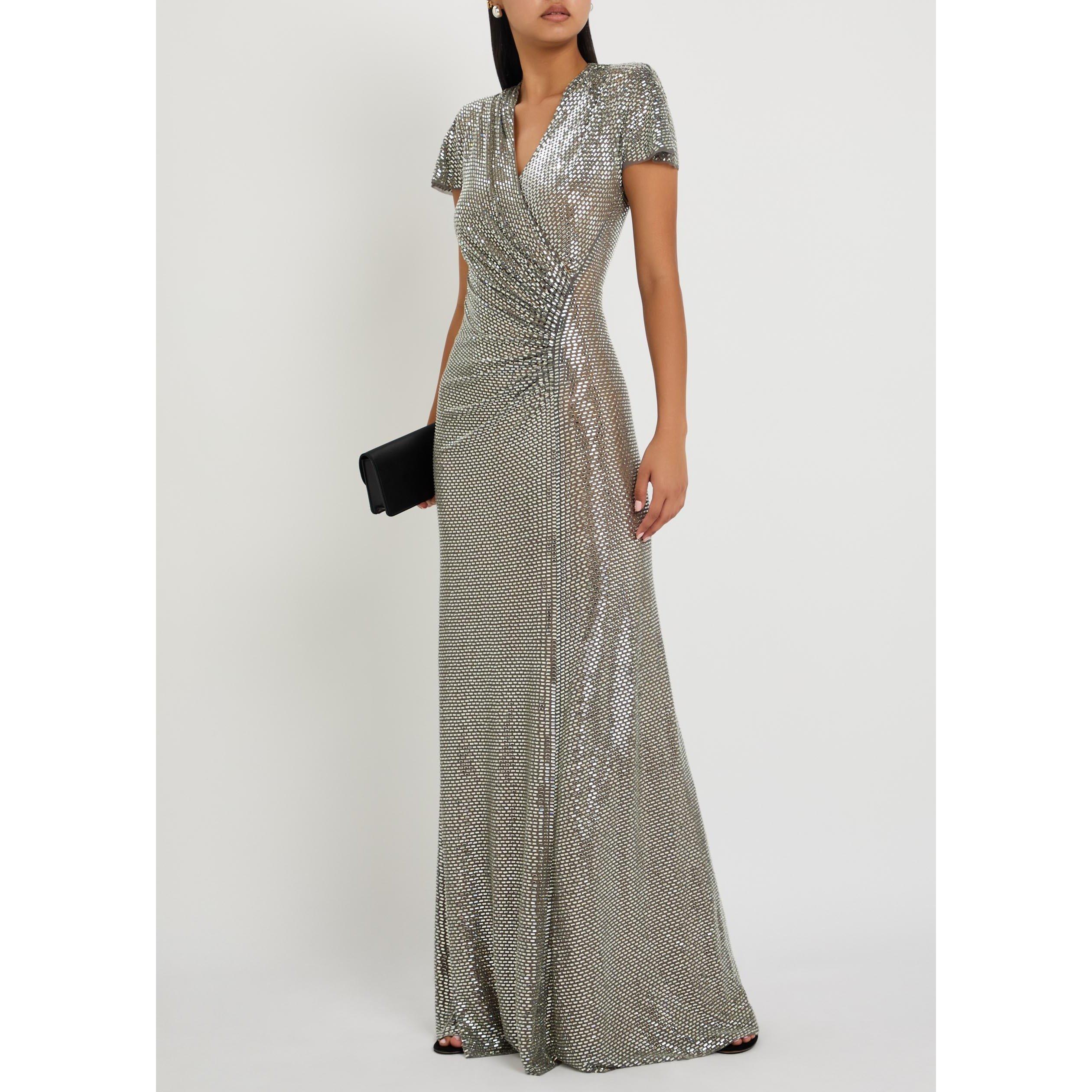 GREY - Self Portrait - LD RHINESTONE MESH MAXI DRESS - 5