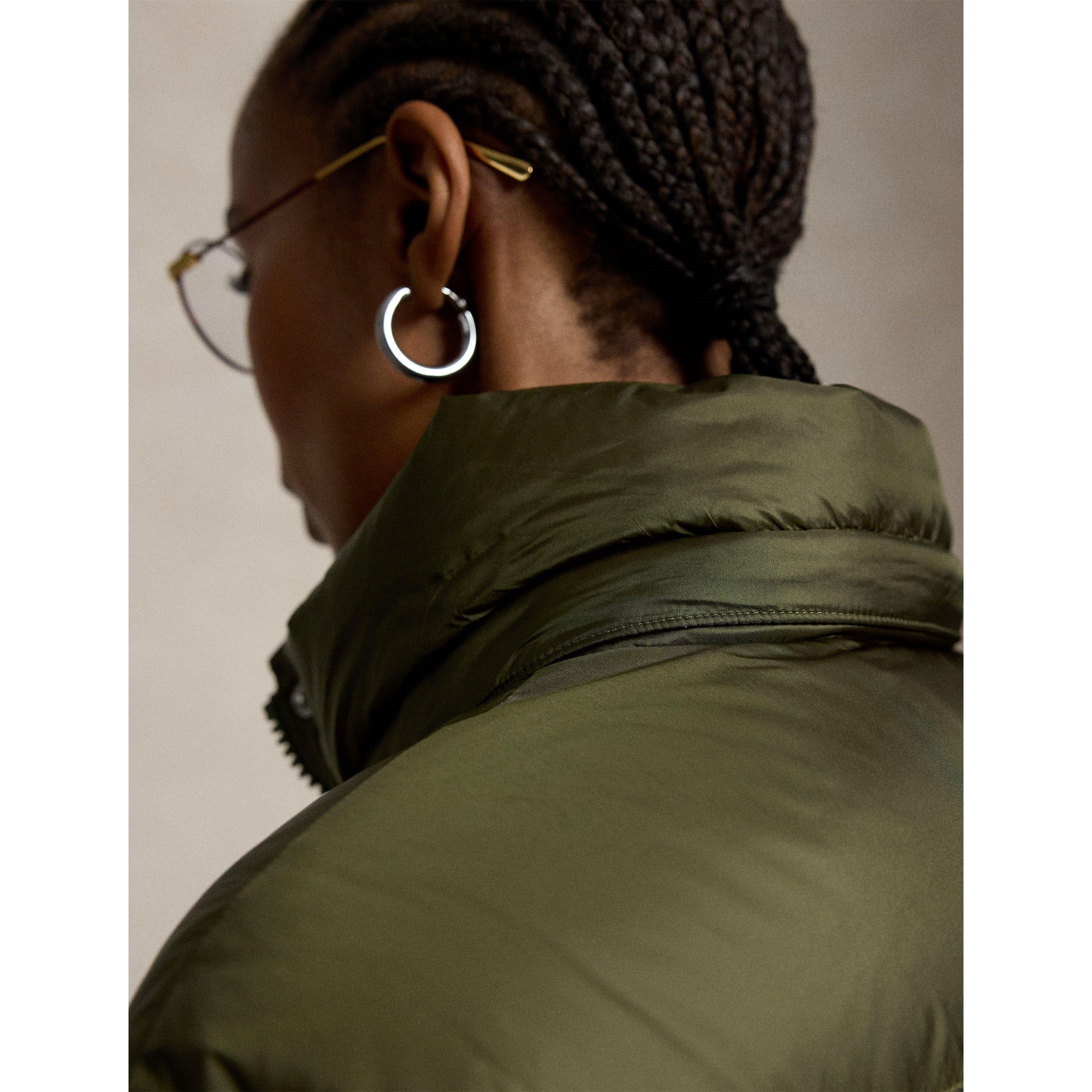 Olive - Polo Ralph Lauren - Women's Carly Water-Repellent Quilted Duck Down Wind Resistant Detachable Hood Short Puffer Jacket - 4