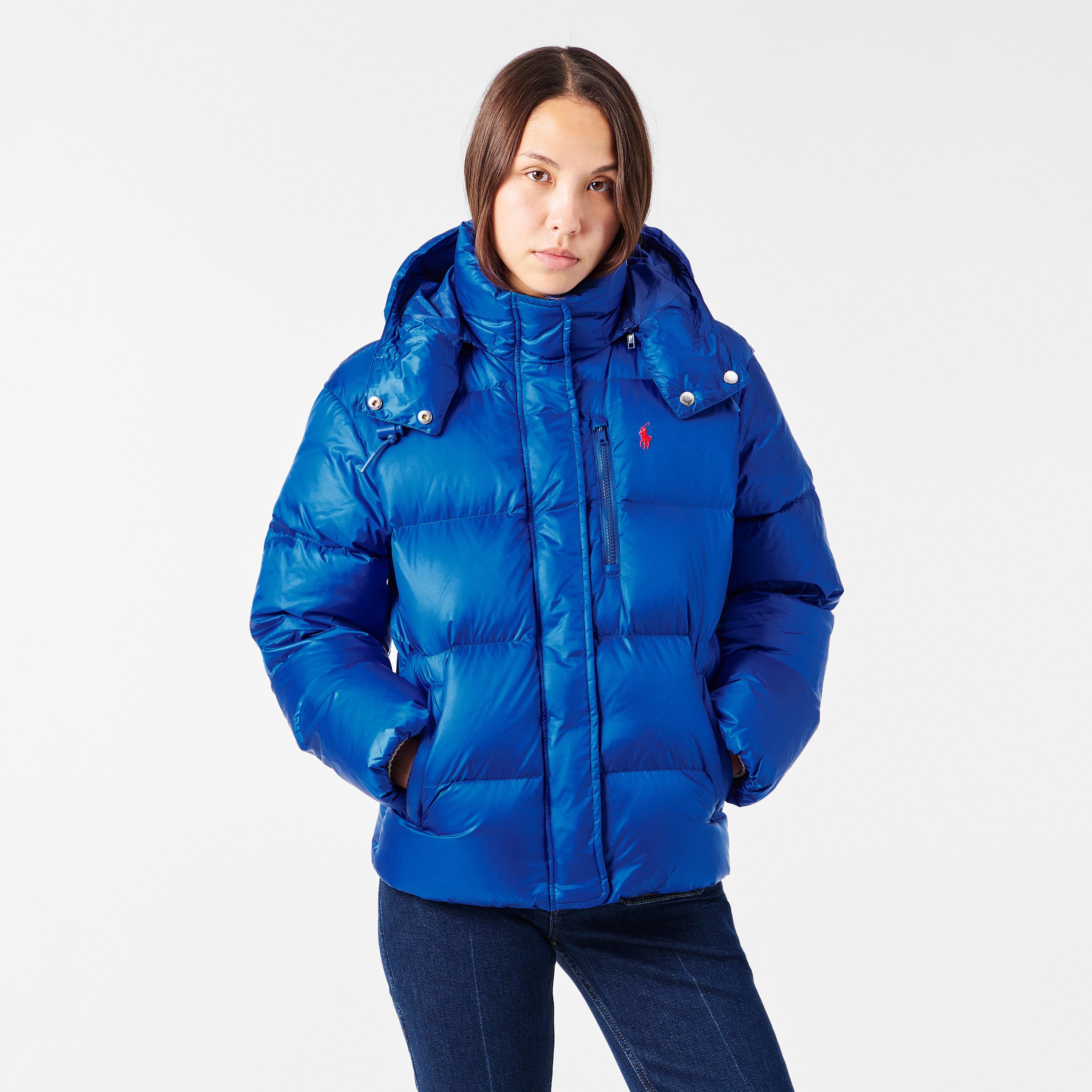 New Iris - Polo Ralph Lauren - Women's Carly Water-Repellent Quilted Duck Down Wind Resistant Detachable Hood Short Puffer Jacket - 3