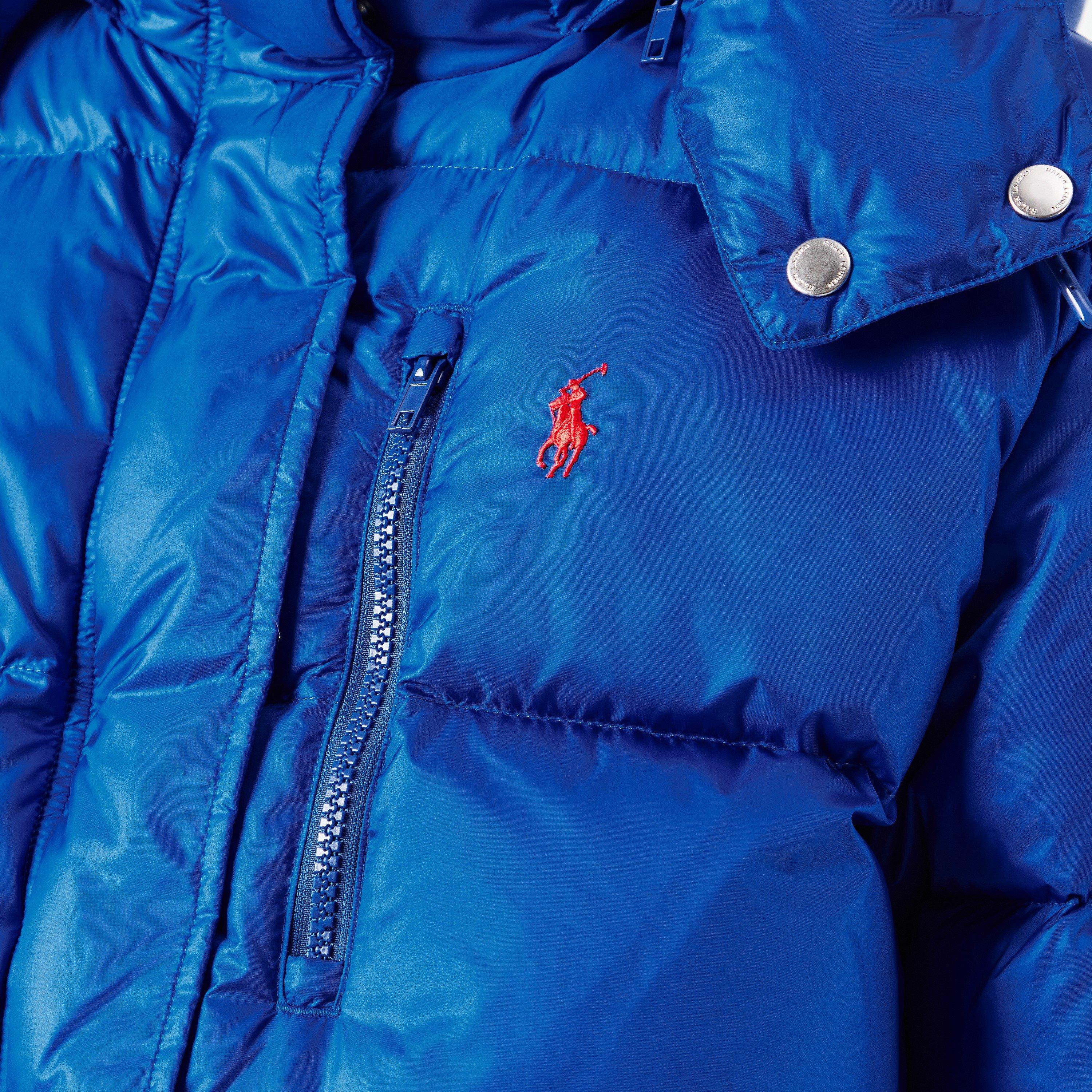 New Iris - Polo Ralph Lauren - Women's Carly Water-Repellent Quilted Duck Down Wind Resistant Detachable Hood Short Puffer Jacket - 5