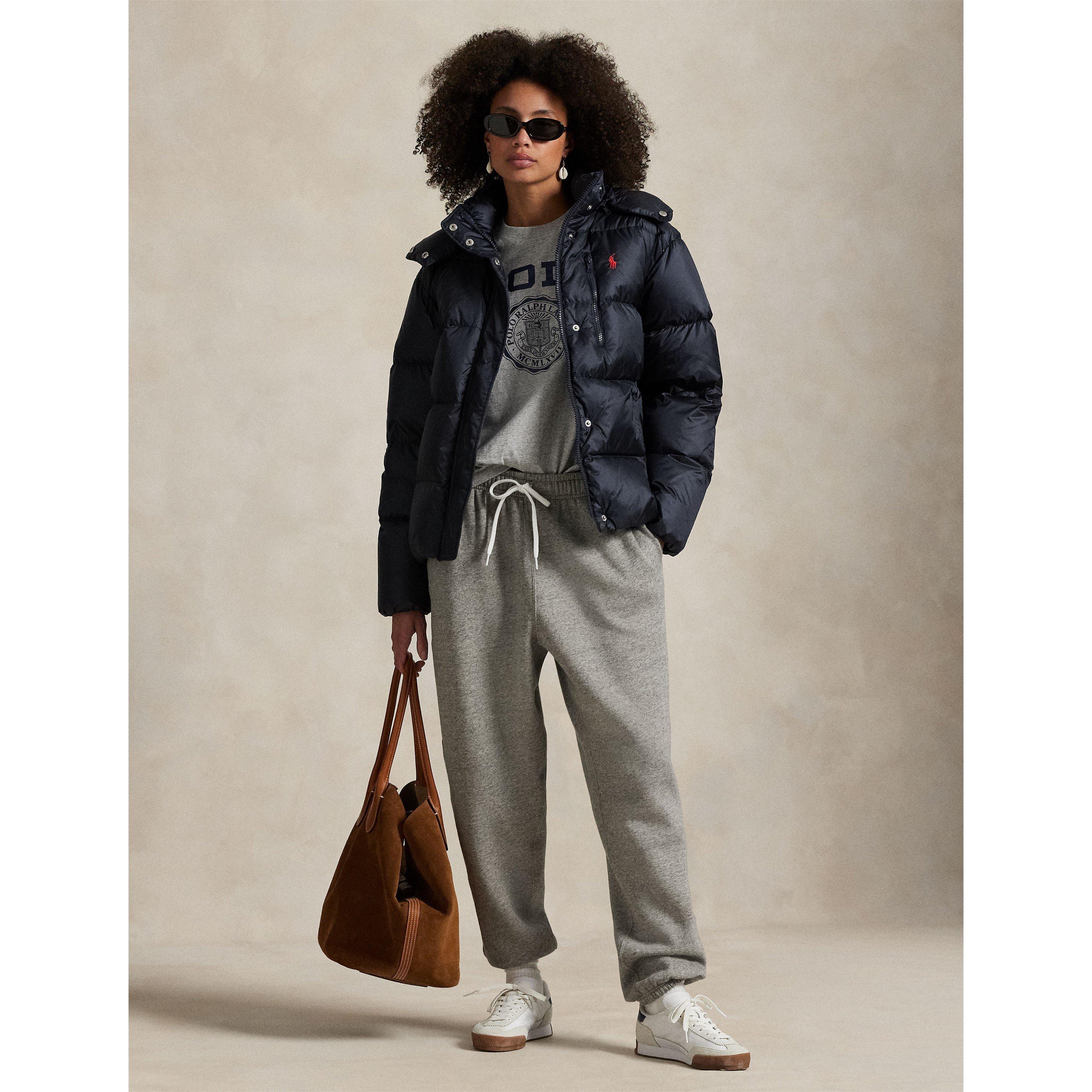 RL Navy - Polo Ralph Lauren - Women's Carly Water-Repellent Quilted Duck Down Wind Resistant Detachable Hood Short Puffer Jacket - 5