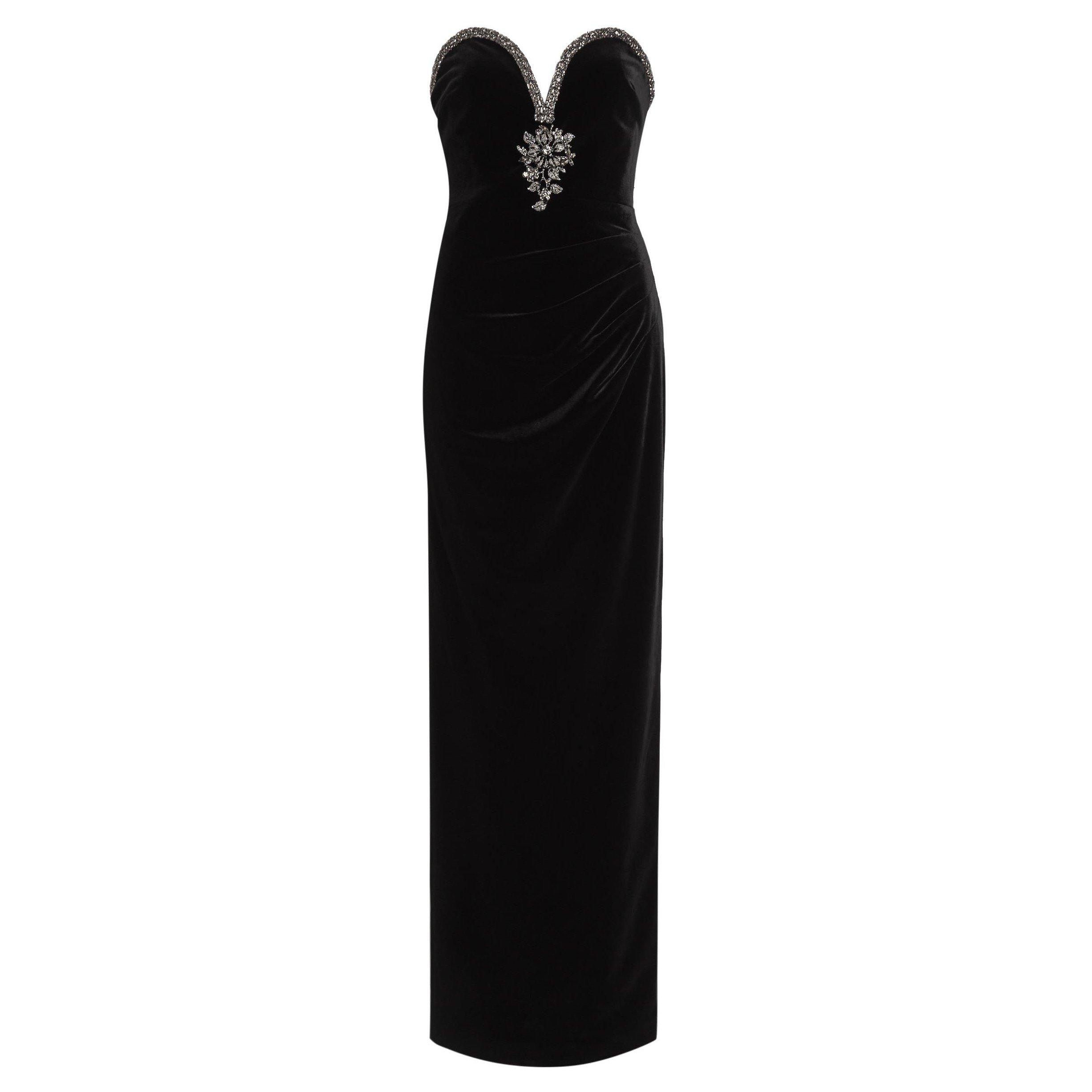 BLACK - Self Portrait - LD BLACK VELVET MAXI DRES