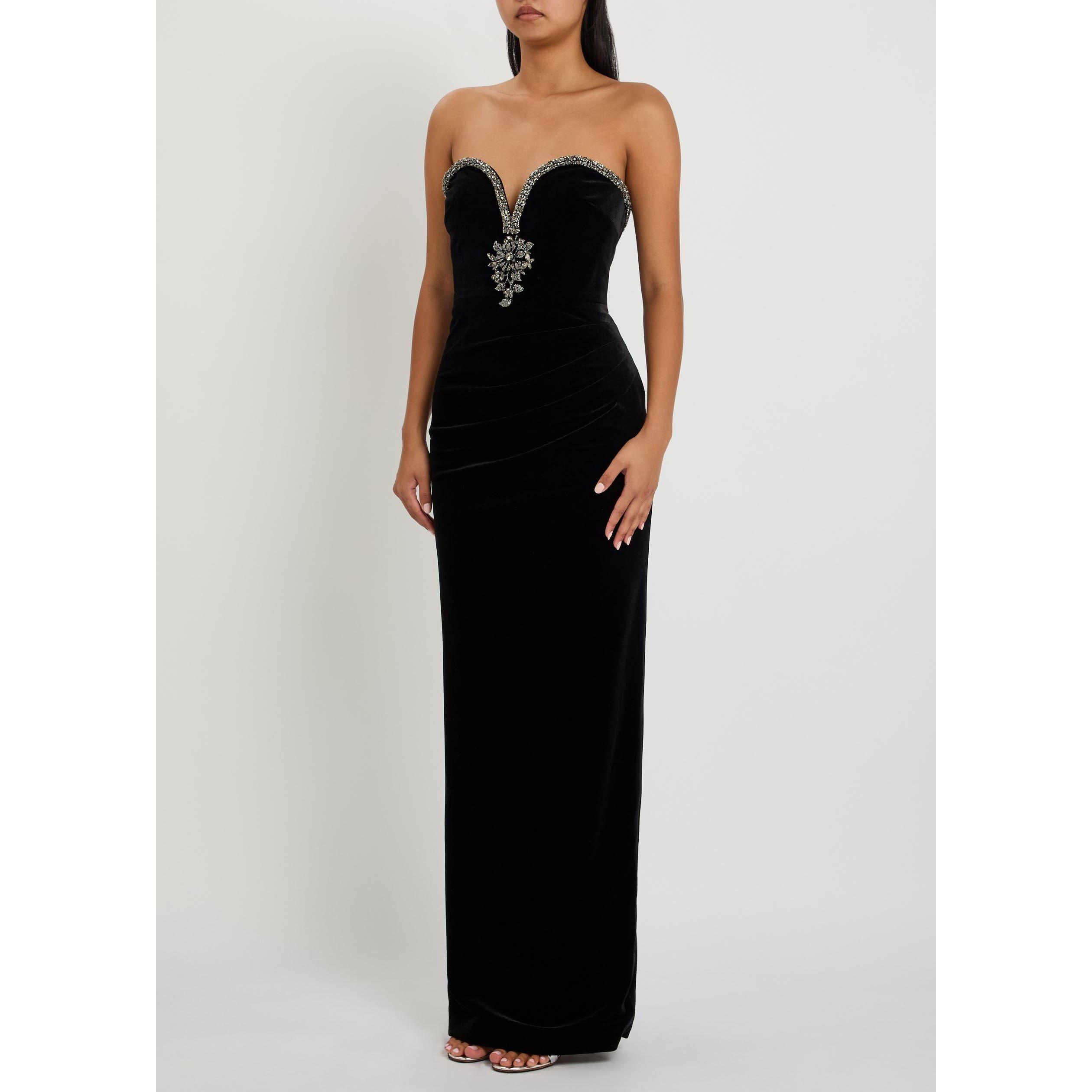 BLACK - Self Portrait - LD BLACK VELVET MAXI DRESS - 2