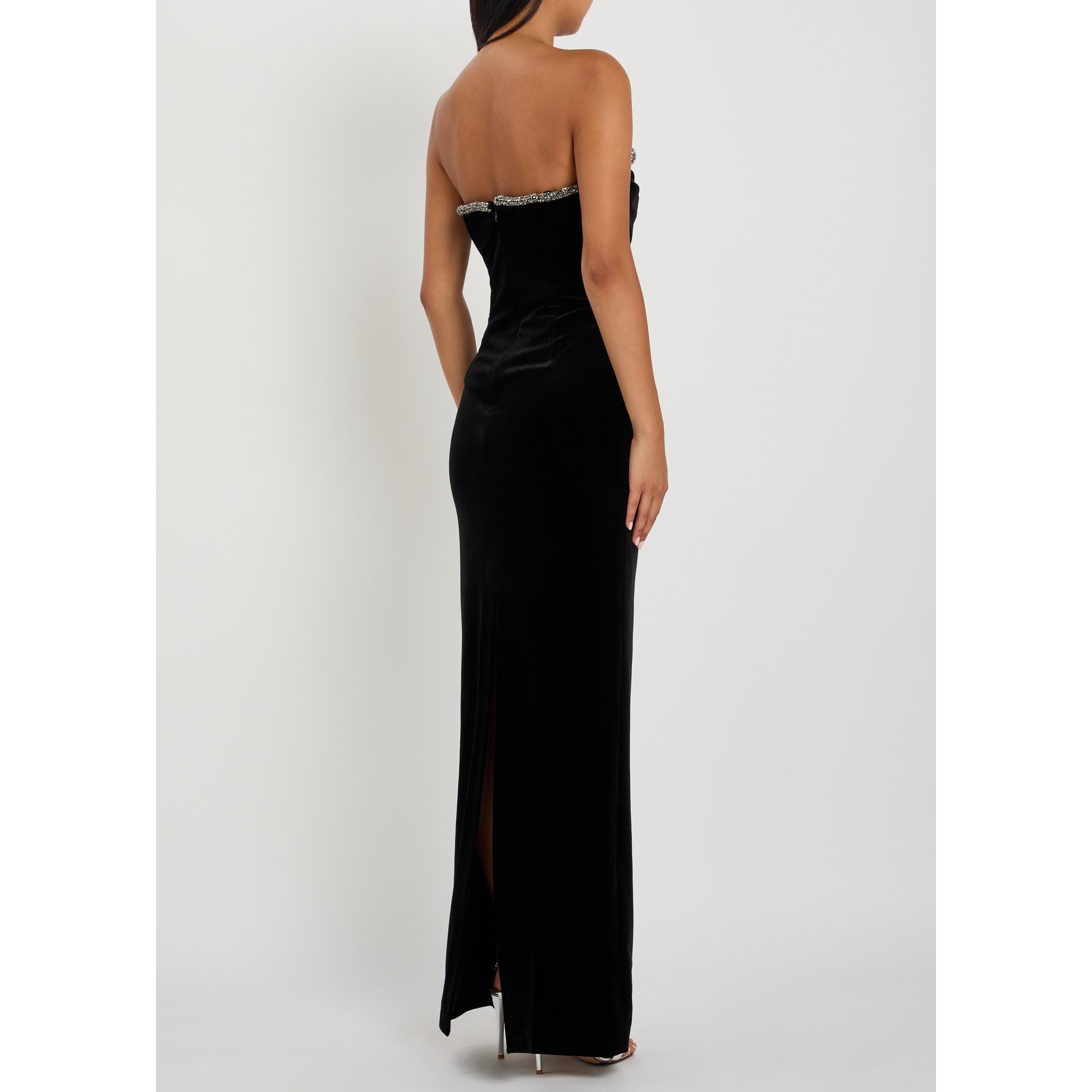 BLACK - Self Portrait - LD BLACK VELVET MAXI DRESS - 3