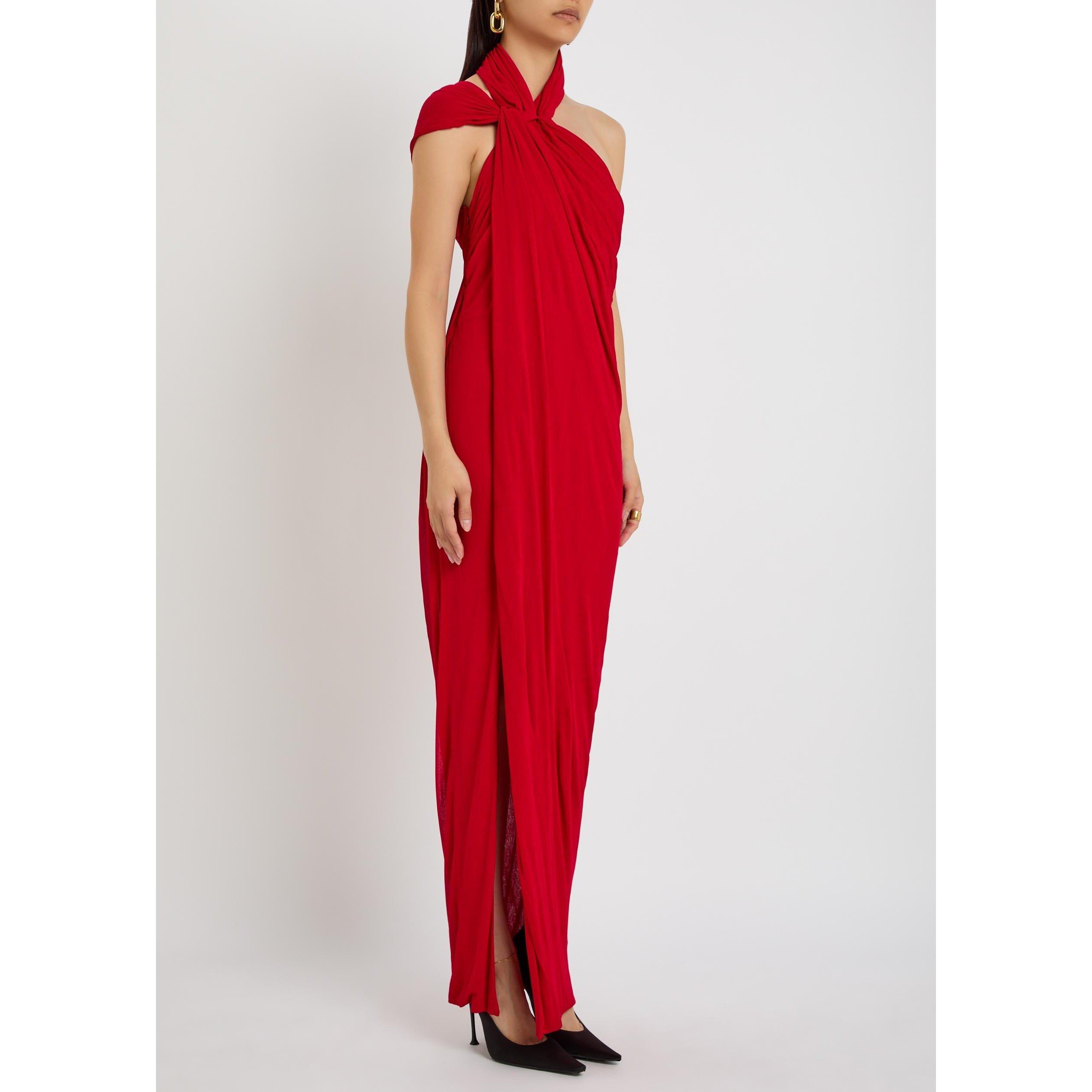 REDD - Balmain - CROSS NECK JERSEY CREPE DRAPED - 2