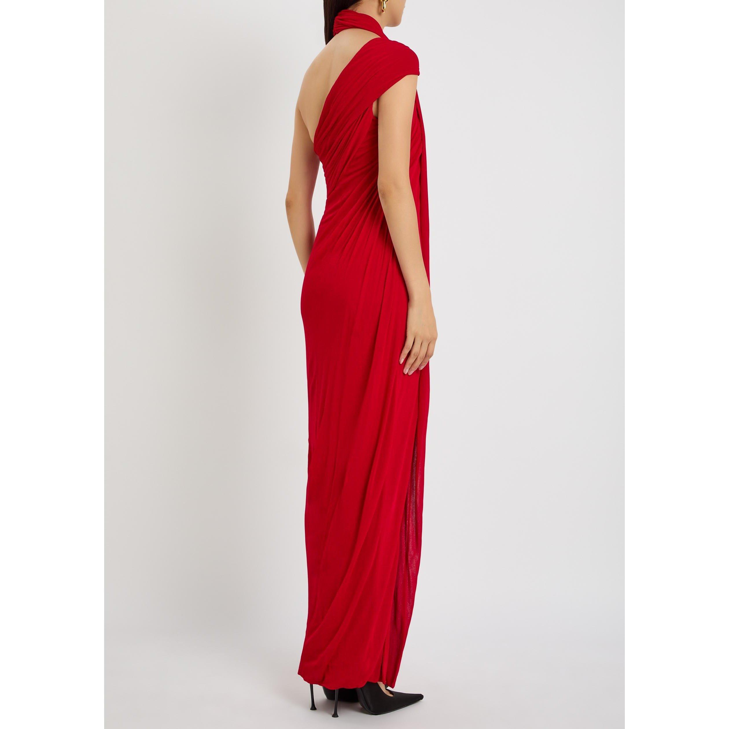 REDD - Balmain - CROSS NECK JERSEY CREPE DRAPED - 3