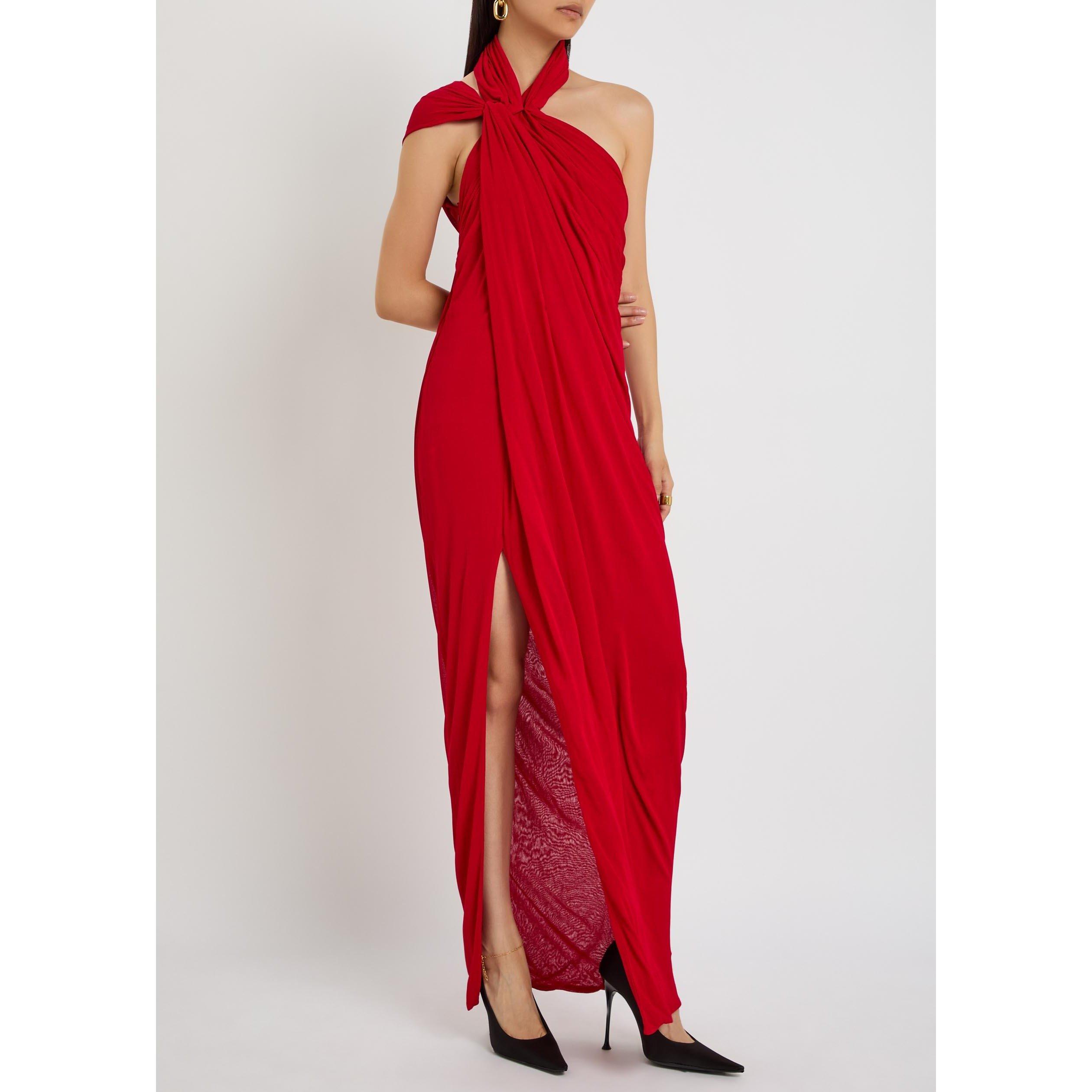REDD - Balmain - CROSS NECK JERSEY CREPE DRAPED - 5