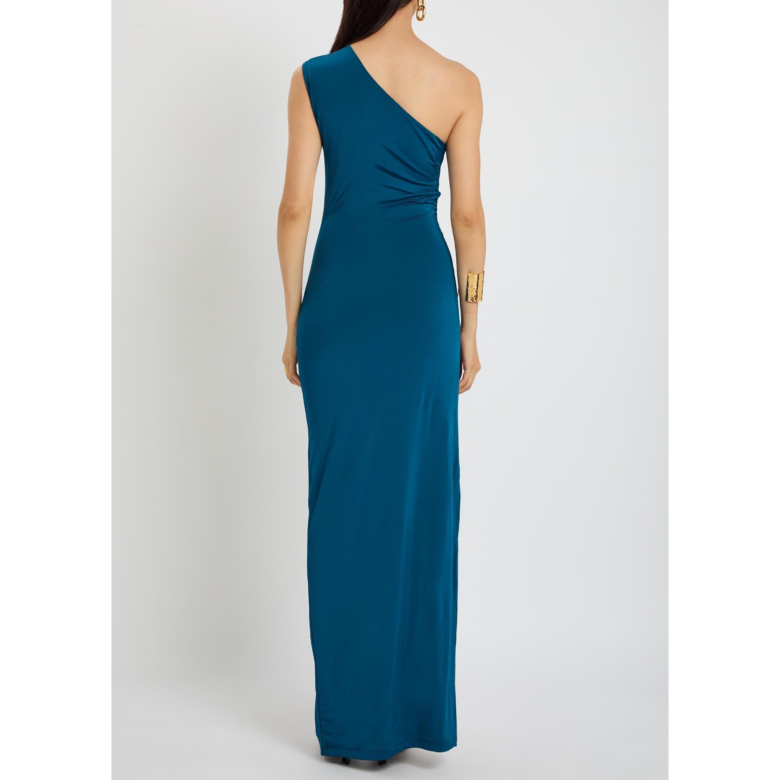 BLUE AND OTHER - Balmain - ONE SHOULDER FLUID JERSEY DRAP - 3