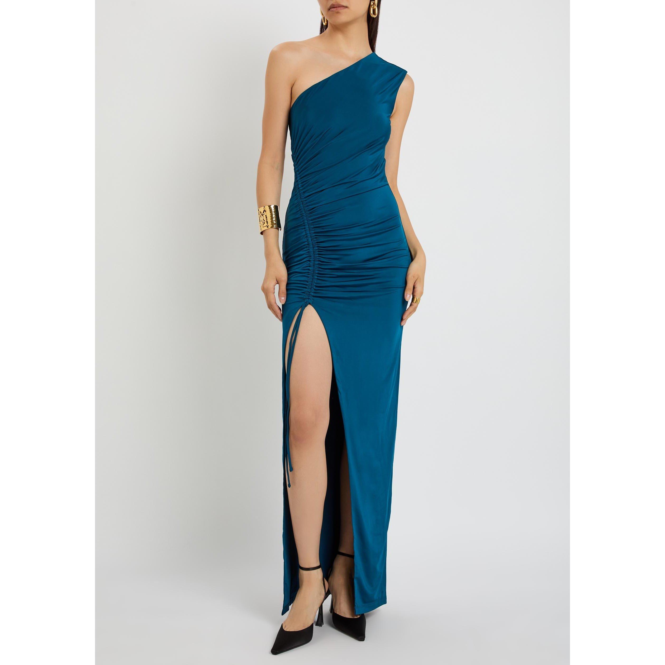BLUE AND OTHER - Balmain - ONE SHOULDER FLUID JERSEY DRAP - 5
