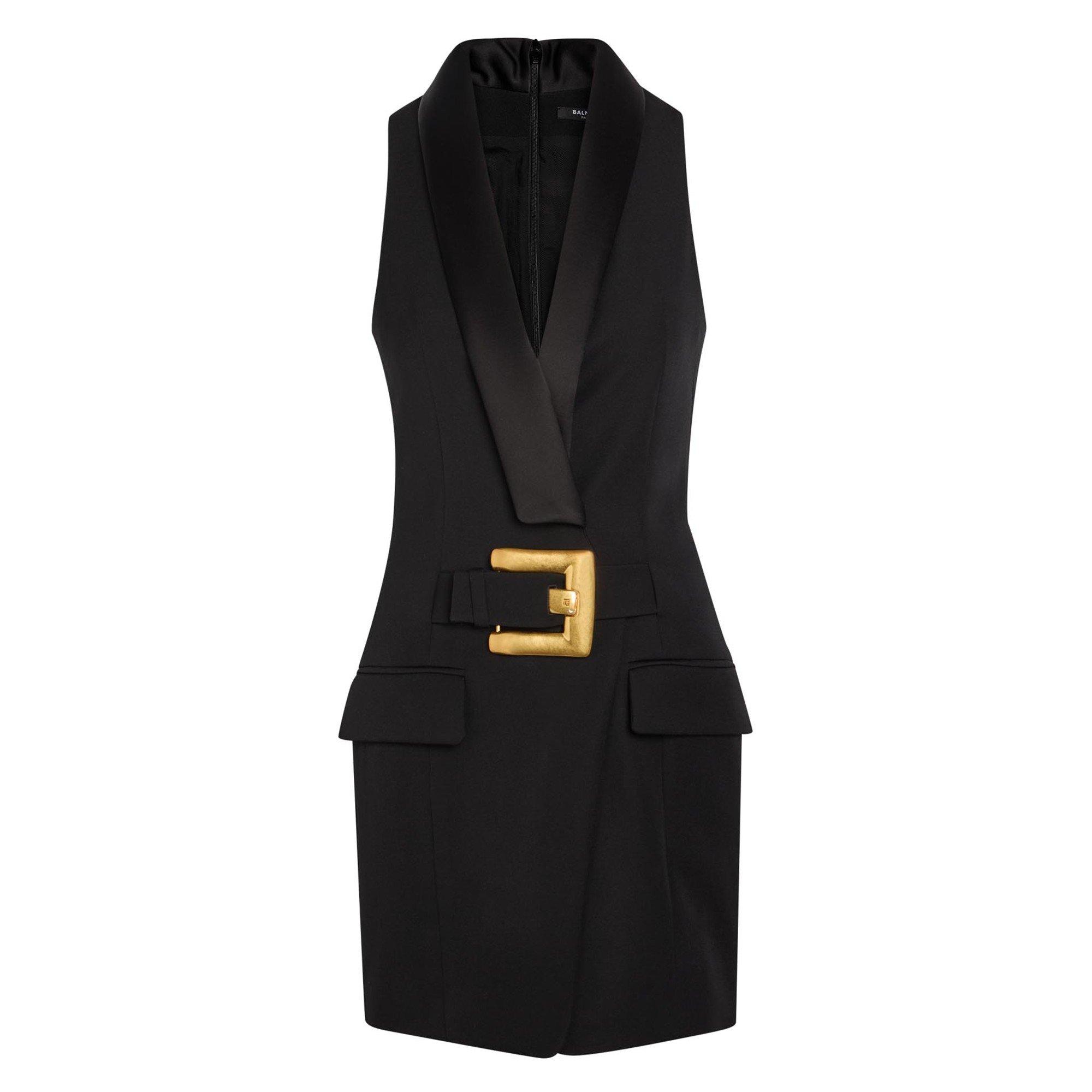 BLACK - Balmain - SL 2 PKTS BELTED GDP SHORT DRE - 1