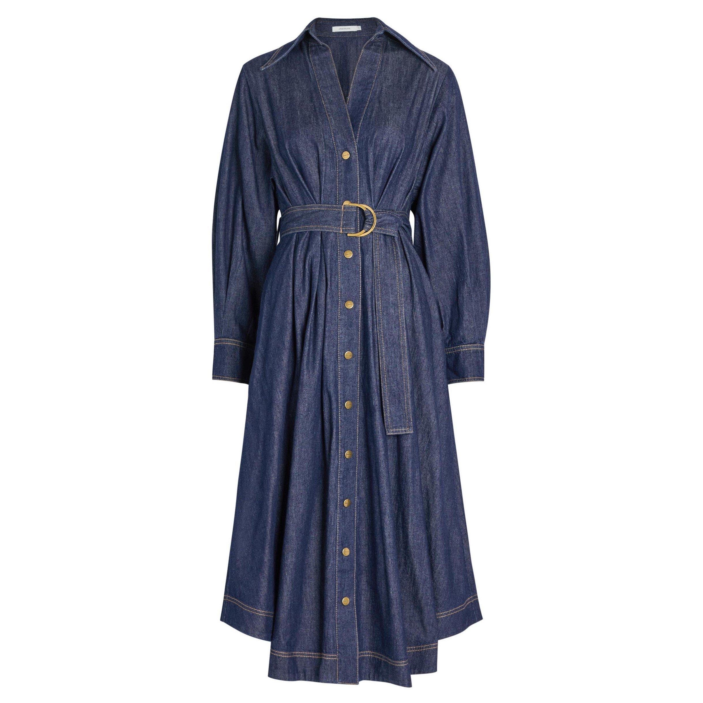 NAVY - Zimmermann - Denim Midi Shirt Dress