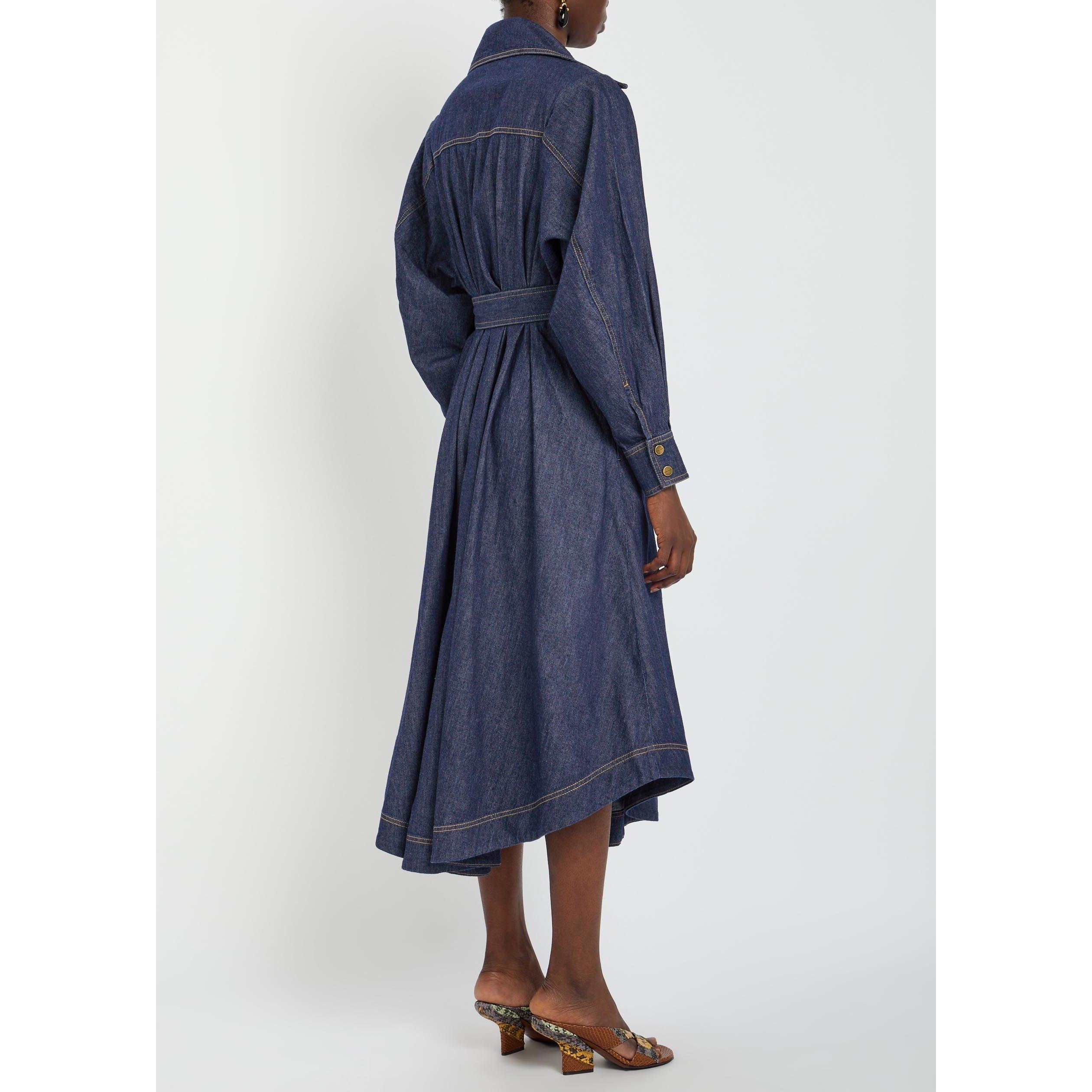NAVY - Zimmermann - Women's Denim Midi Shirt-Dress - 3