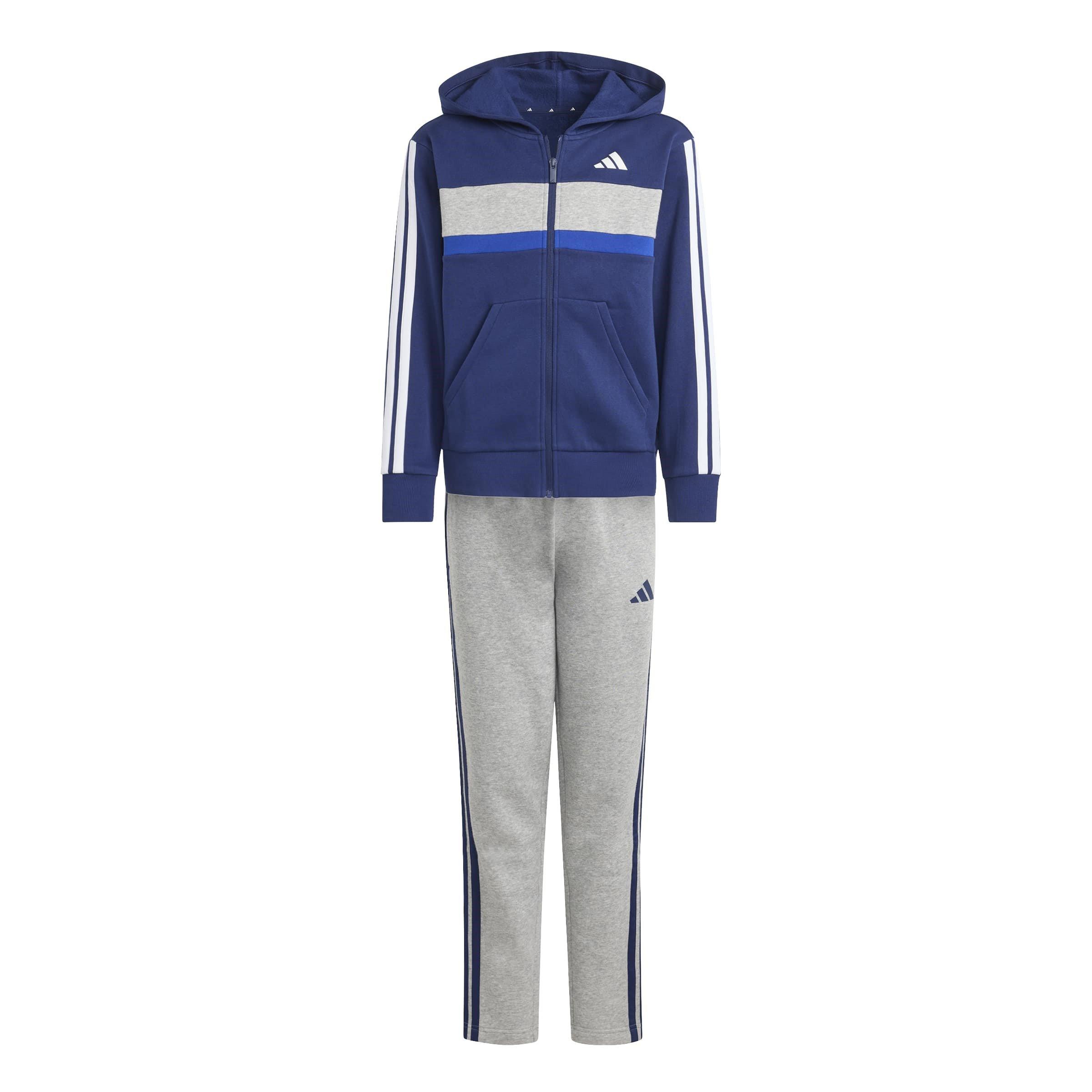 Adidas  Kids 3S Tiberio Fleece Tracksuit Juniors - Navy/Grey - 13 Years
