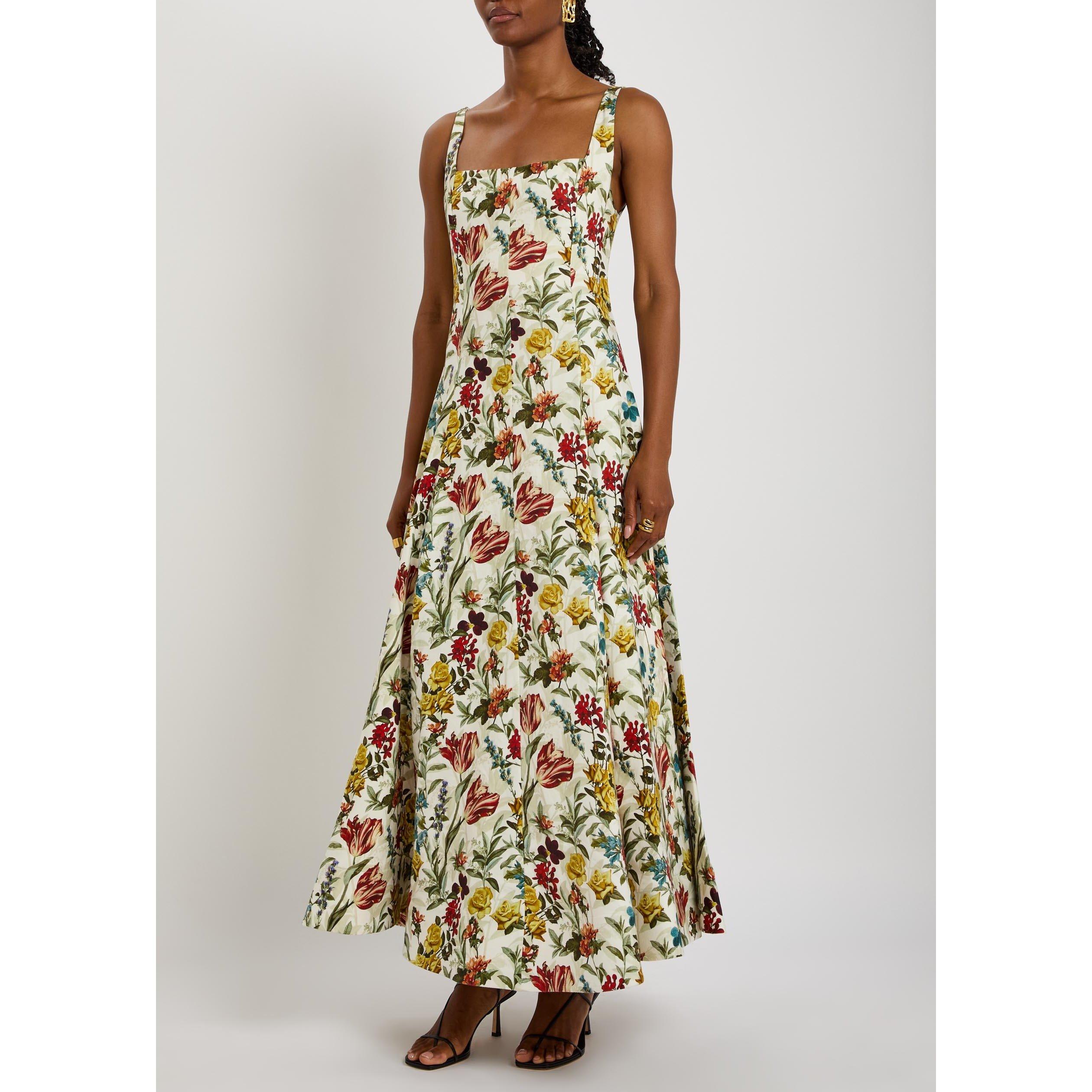 WHITE AND OTHER - Alice And Olivia - Women's Polly Linen Tie-Waist Maxi Dress - 2