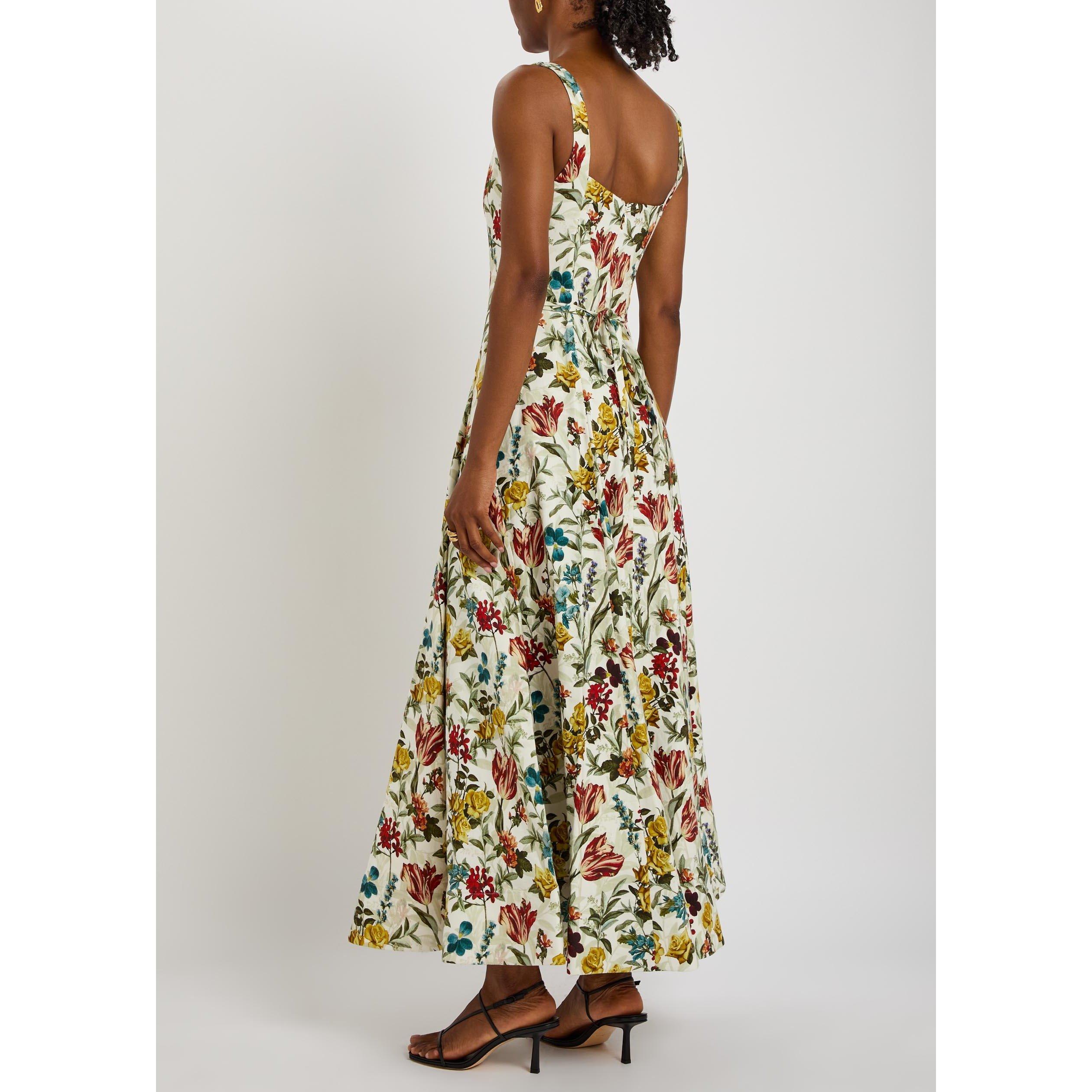 WHITE AND OTHER - Alice And Olivia - Women's Polly Linen Tie-Waist Maxi Dress - 3