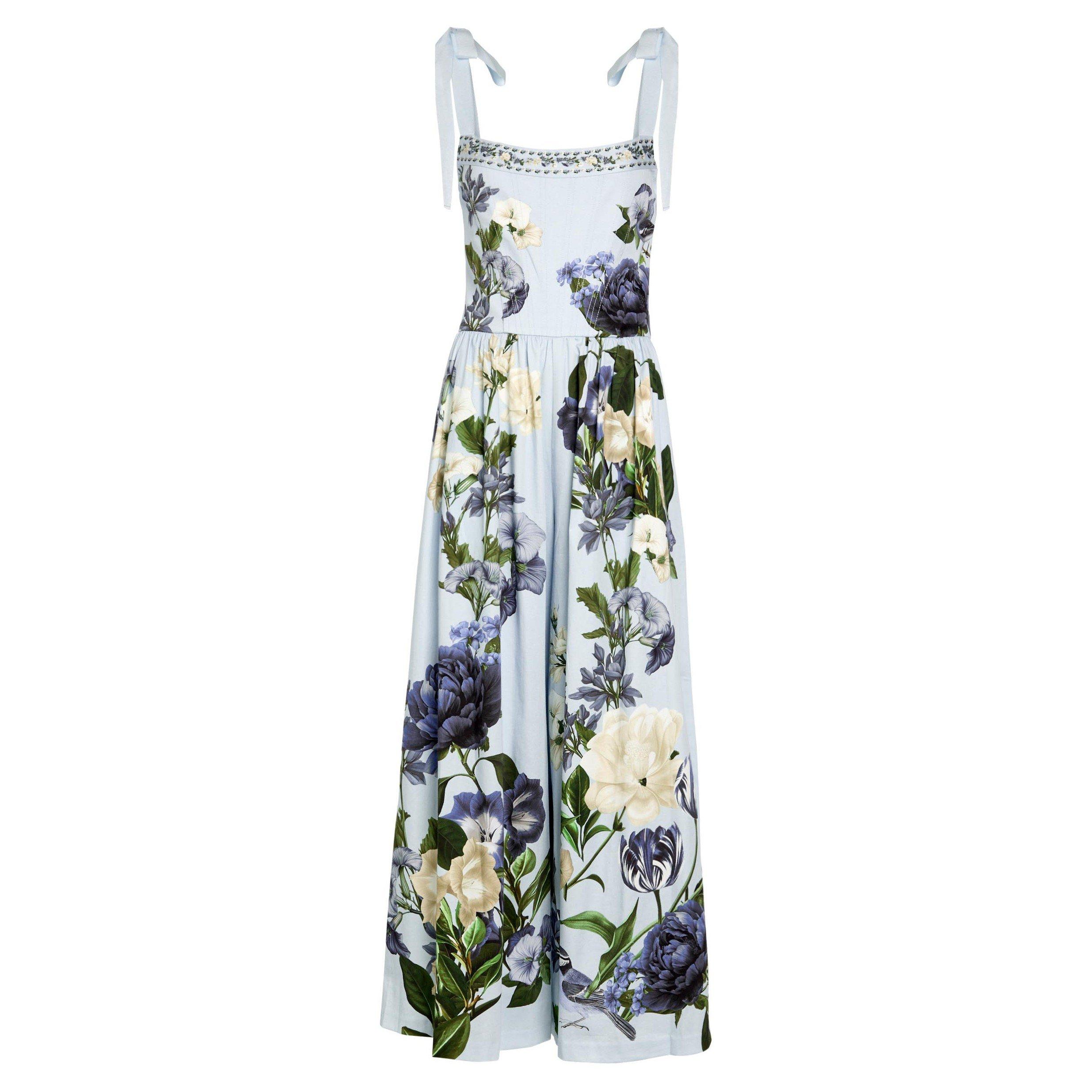 BLUE AND OTHER - Alice And Olivia - JS ROSALEE WIDE LEG JUMPSUIT