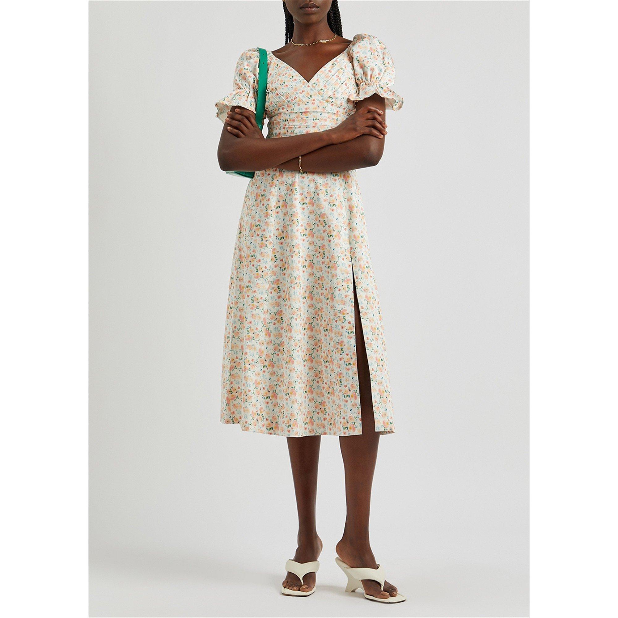WHITE AND OTHER - Lavish Alice - MD PUFF SLV PLEAT DETAIL DRESS - 5