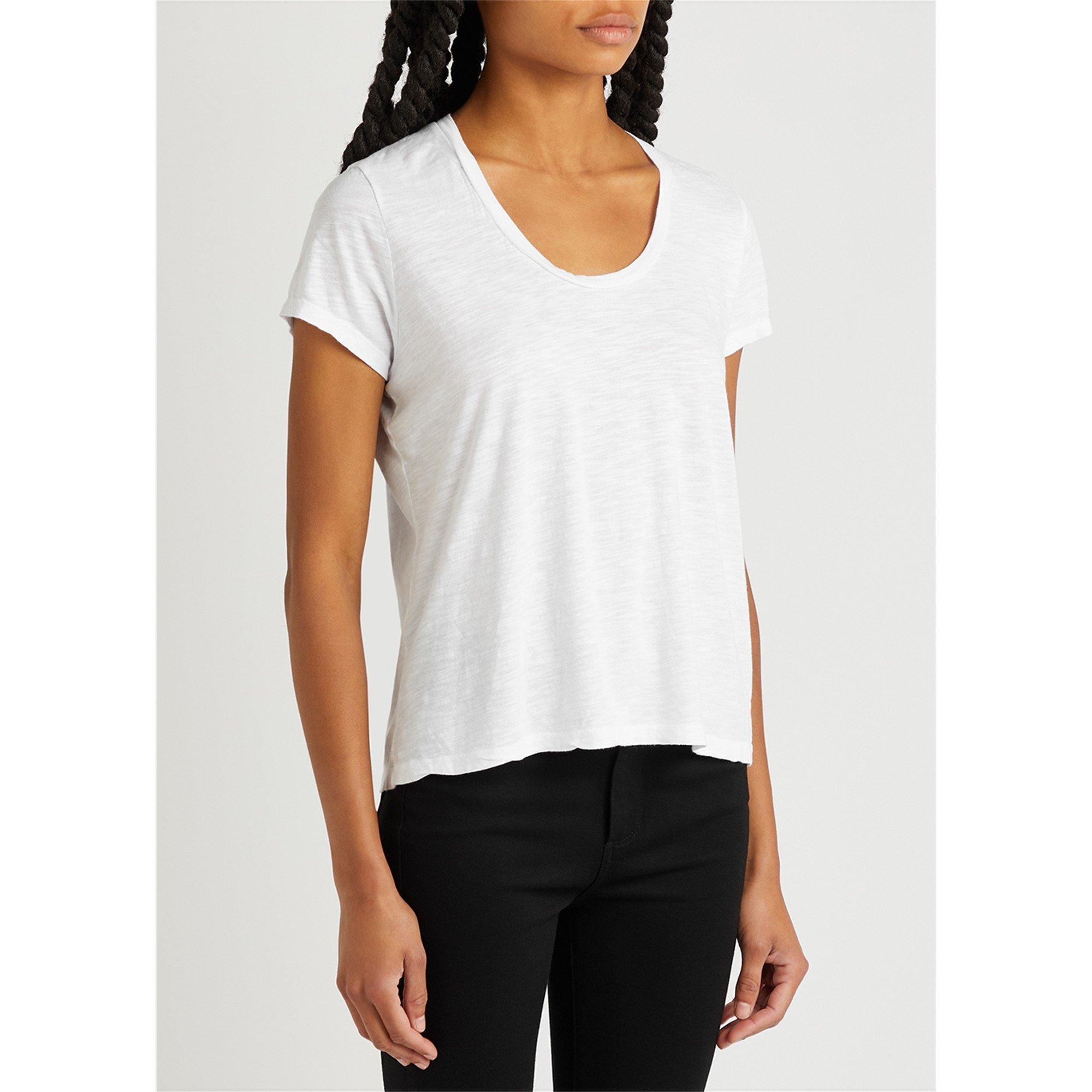 WHITE - American Vintage - Women's Jacksonville Scoop-Neck Cotton T-Shirt - 2