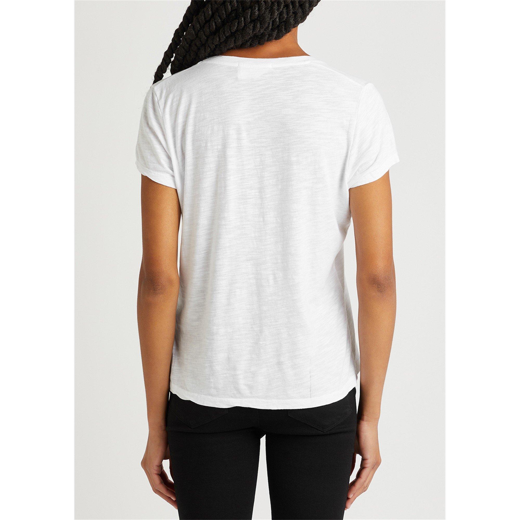 WHITE - American Vintage - Women's Jacksonville Scoop-Neck Cotton T-Shirt - 3