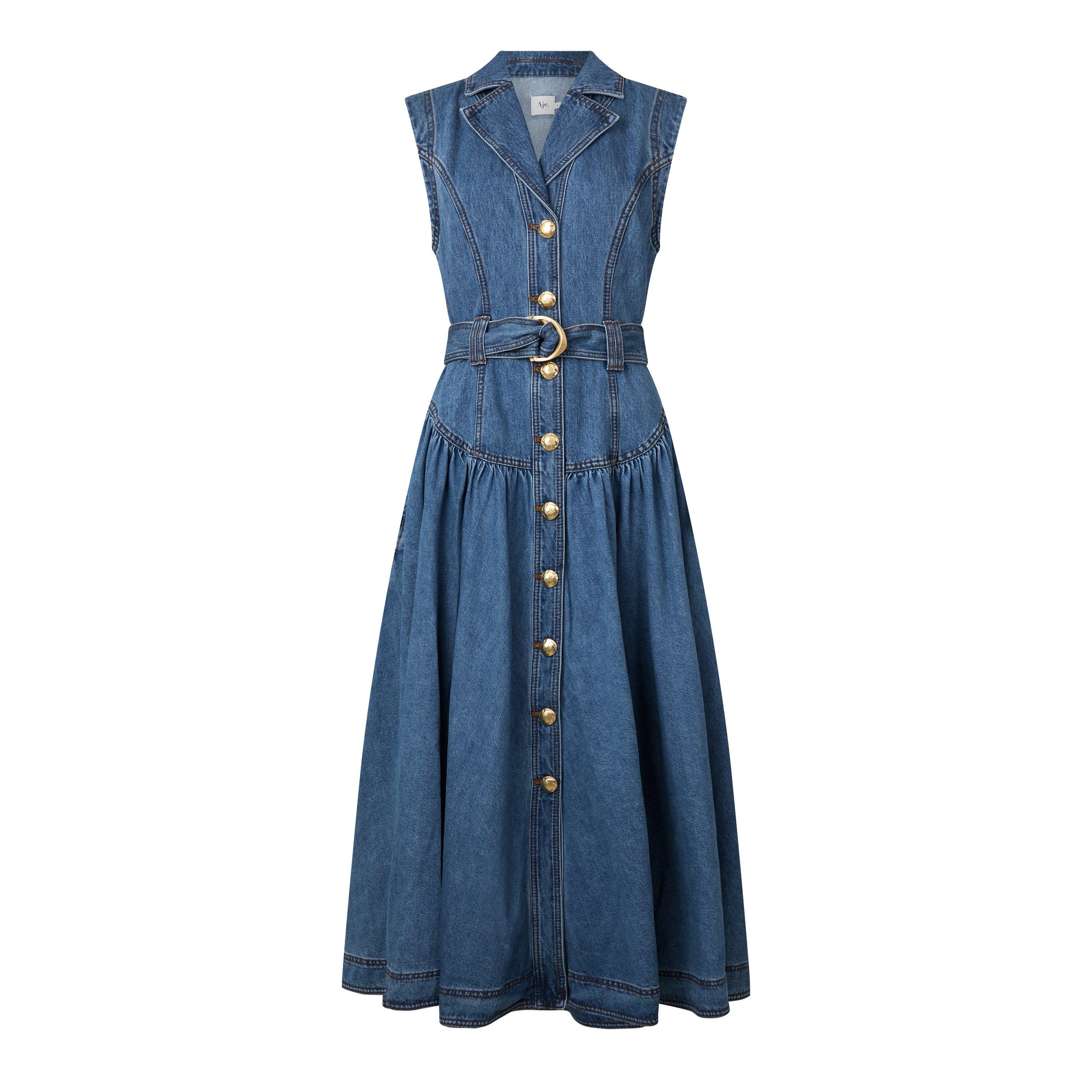 BLUE - Aje - Liliana Denim Midi Dress - 1